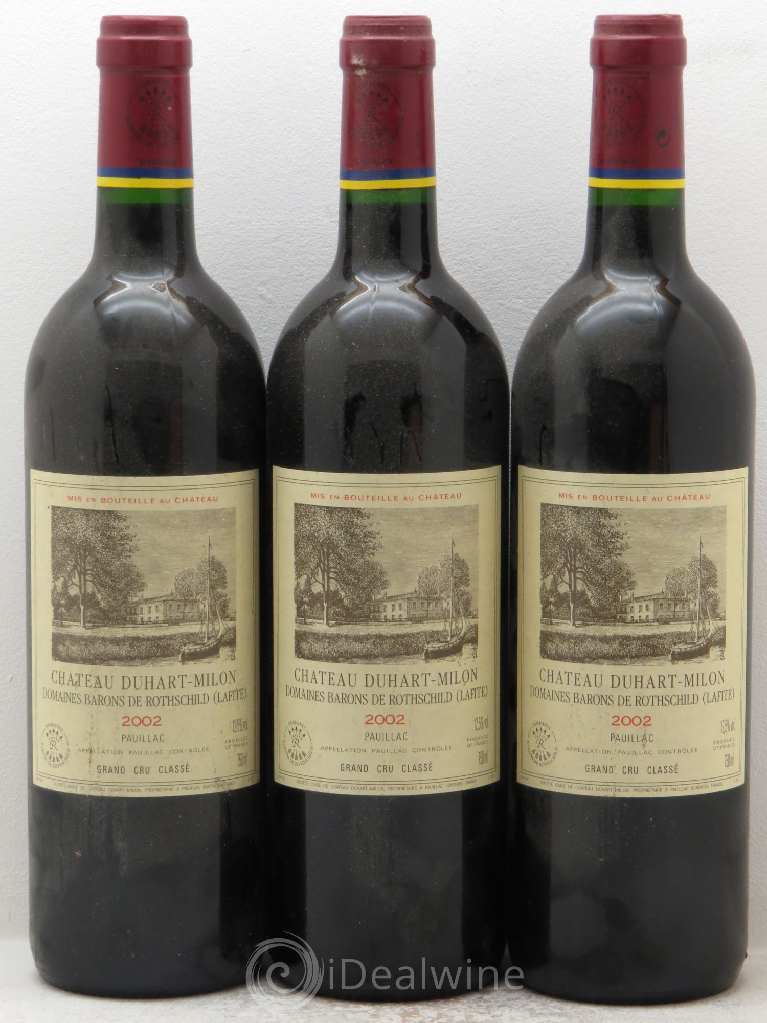 Château Duhart-Milon 4ème Grand Cru Classé 2002 - Lot de 3 bouteilles - 0