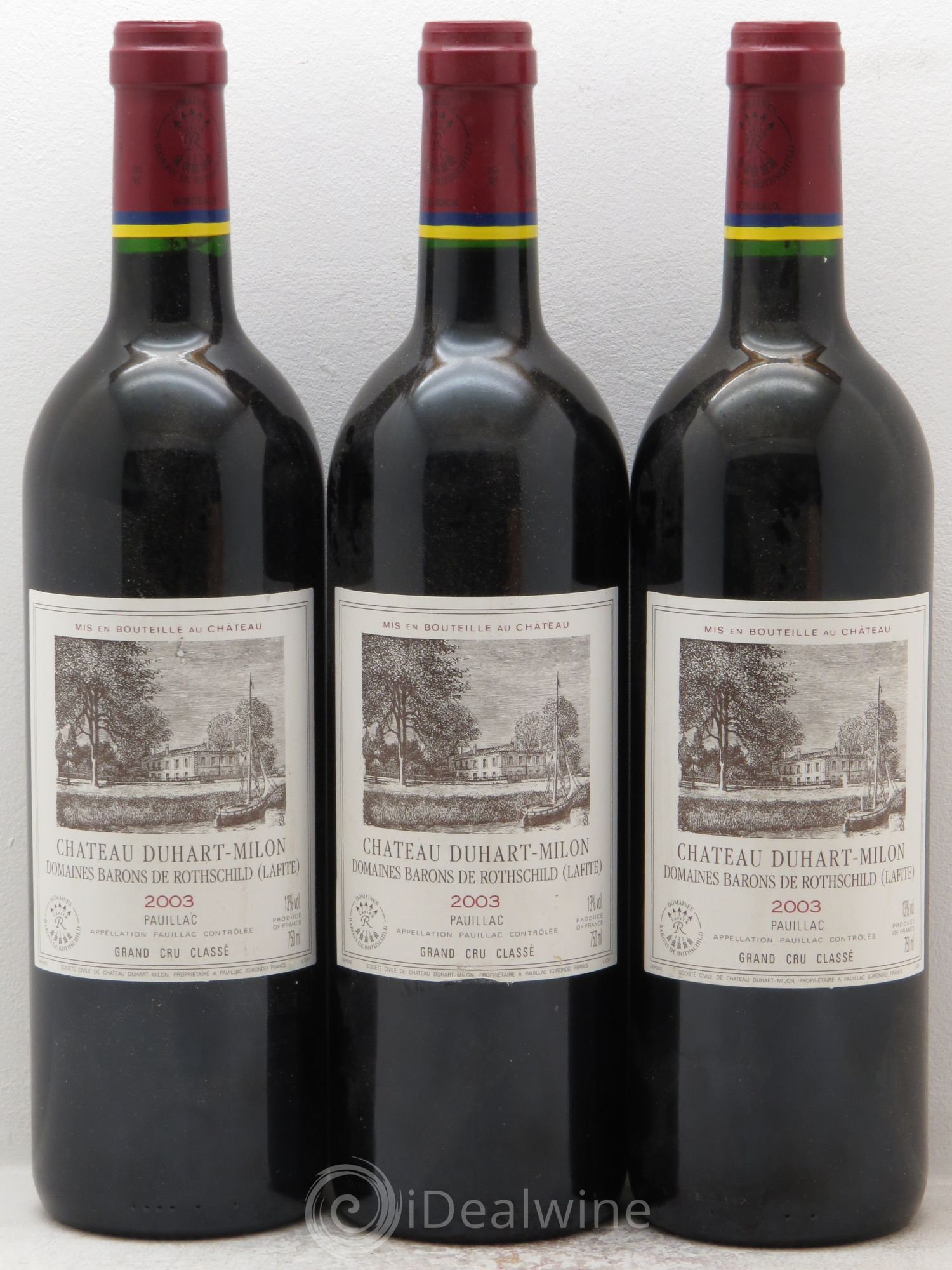 Château Duhart-Milon 4ème Grand Cru Classé 2003 - Lot de 3 bouteilles - 0