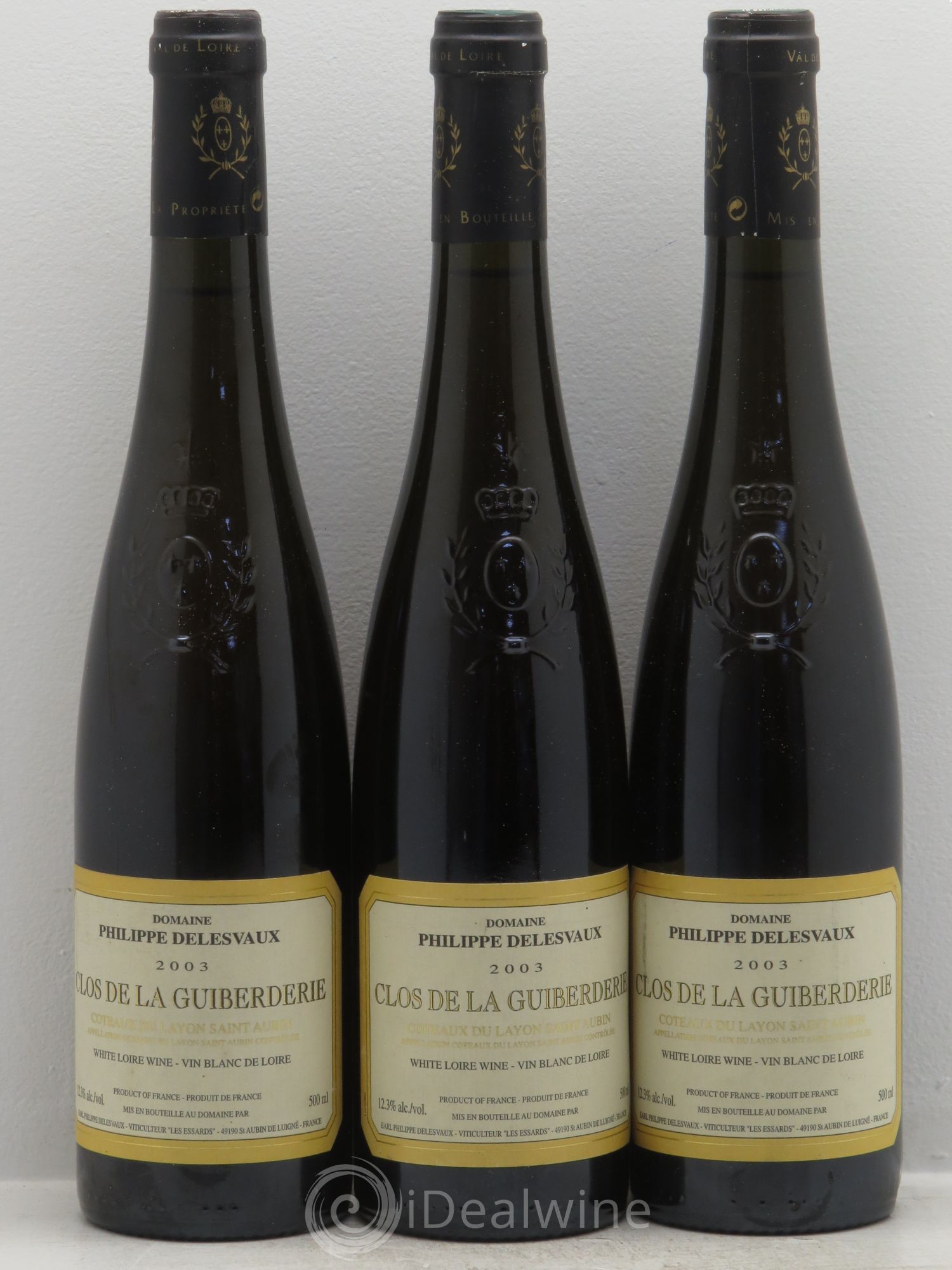 Coteaux du Layon Domaine Delesvaux Saint-Aubin Clos de la Guiberderie (50cl) 2003 - Lotto di 3 bottiglie - 0