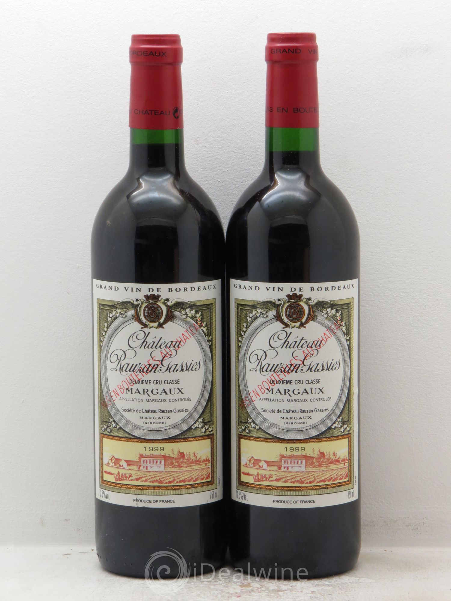 Château Rauzan-Gassies 2ème Grand Cru Classé 1999 - Lot de 2 bouteilles - 0