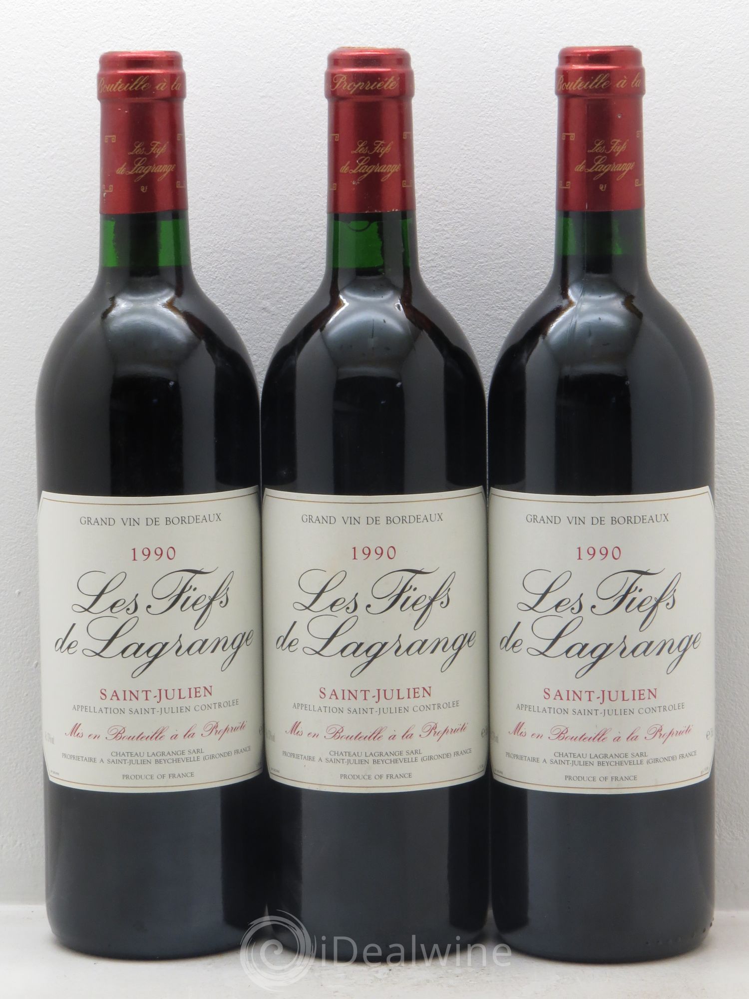 Les Fiefs de Lagrange Second Vin 1990 - Lot de 3 bouteilles - 0