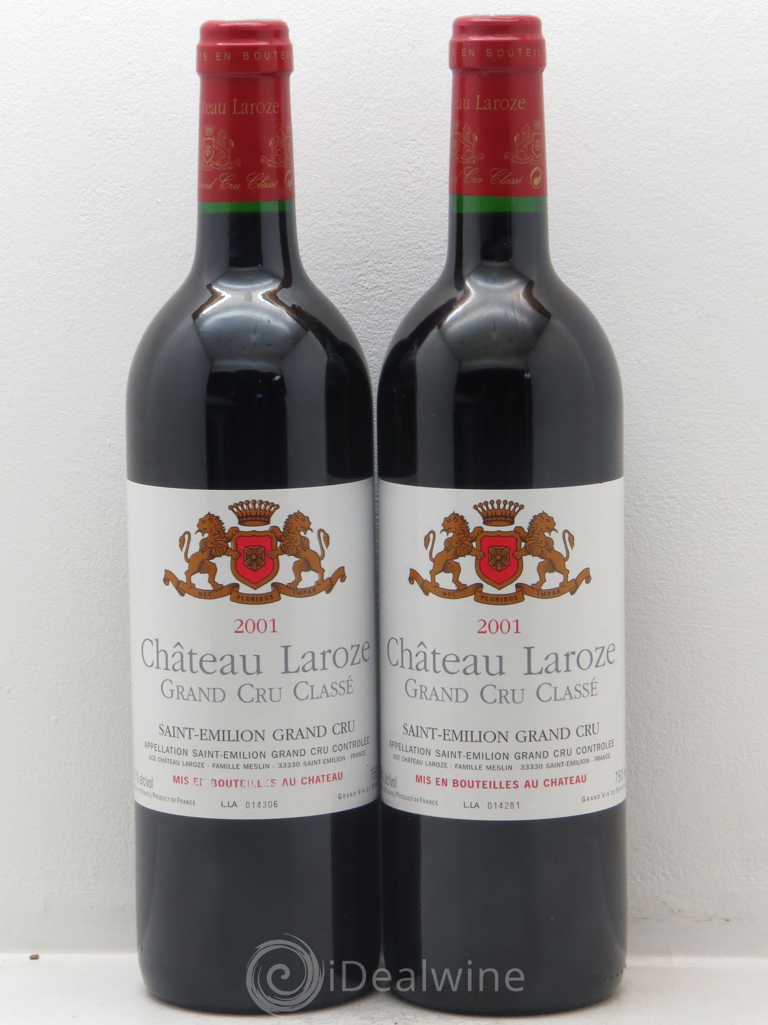 Château Laroze Grand Cru Classé 2001 - Lot de 2 bouteilles - 0