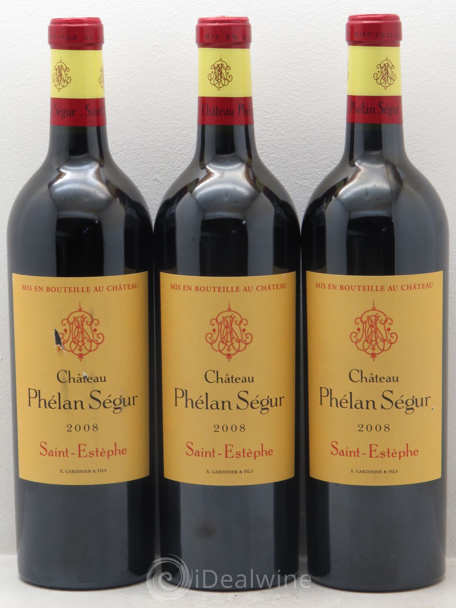 Château Phélan Ségur 2008 - Lot de 3 bouteilles - 0