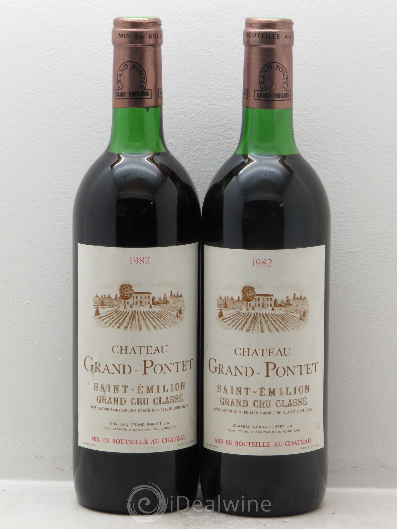 Château Grand Pontet Grand Cru Classé 1982 - Lot de 2 bouteilles - 0