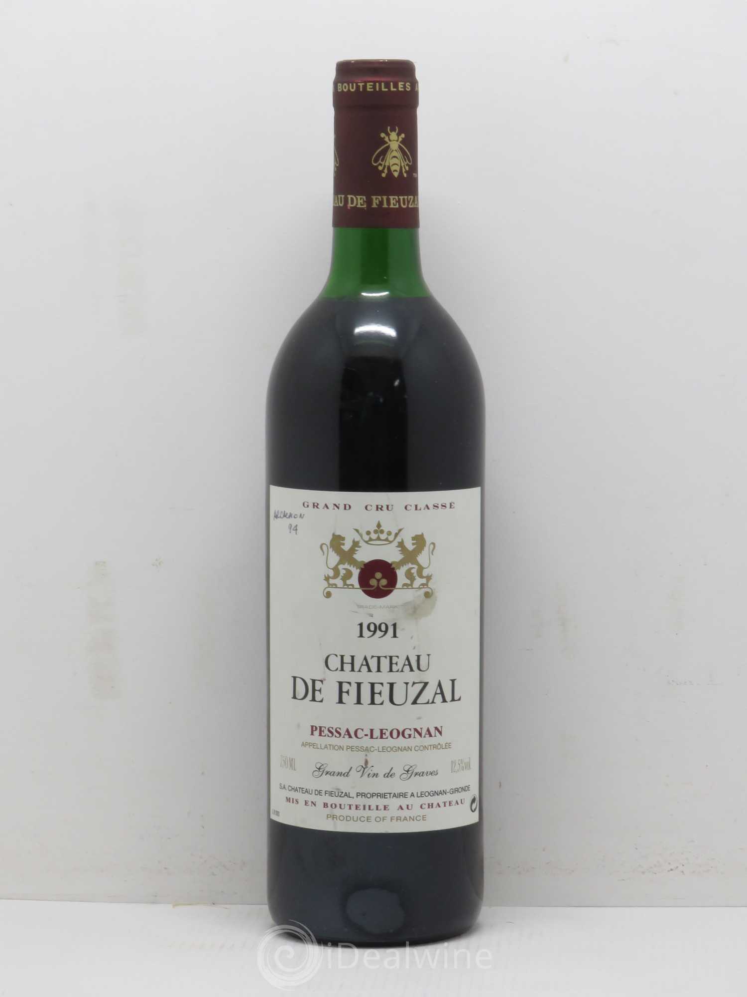 Château de Fieuzal Cru Classé de Graves 1991 - Lot de 1 bouteille - 0