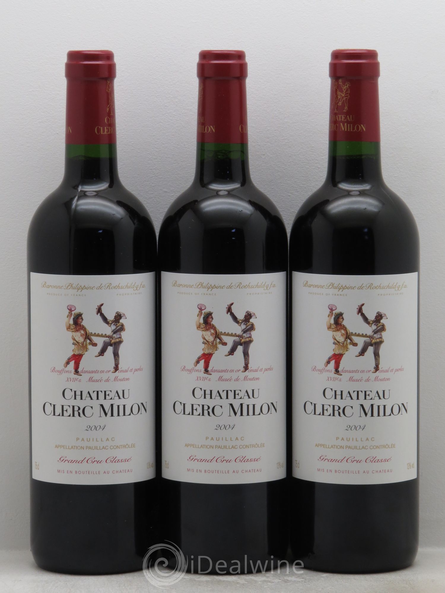Château Clerc Milon 5ème Grand Cru Classé 2004 - Lot de 3 bouteilles - 0