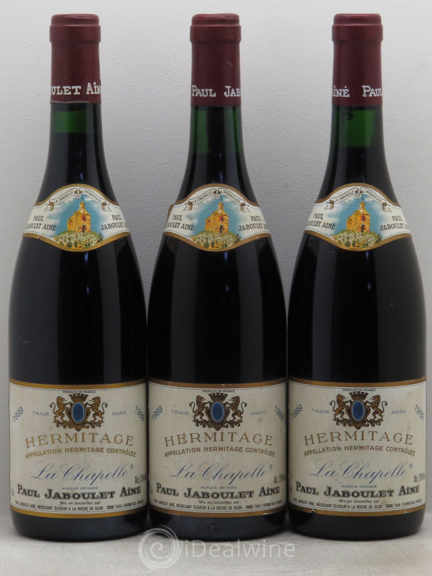 Hermitage La Chapelle Paul Jaboulet Ainé 1989 - Lot de 3 bouteilles - 0