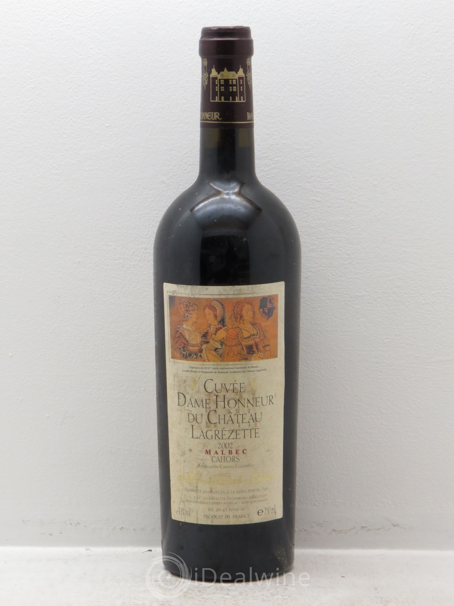 Cahors Château Lagrezette Alain Dominique Perrin Cuvée Dame D'Honneur 2002 - Posten von 1 Flasche - 0