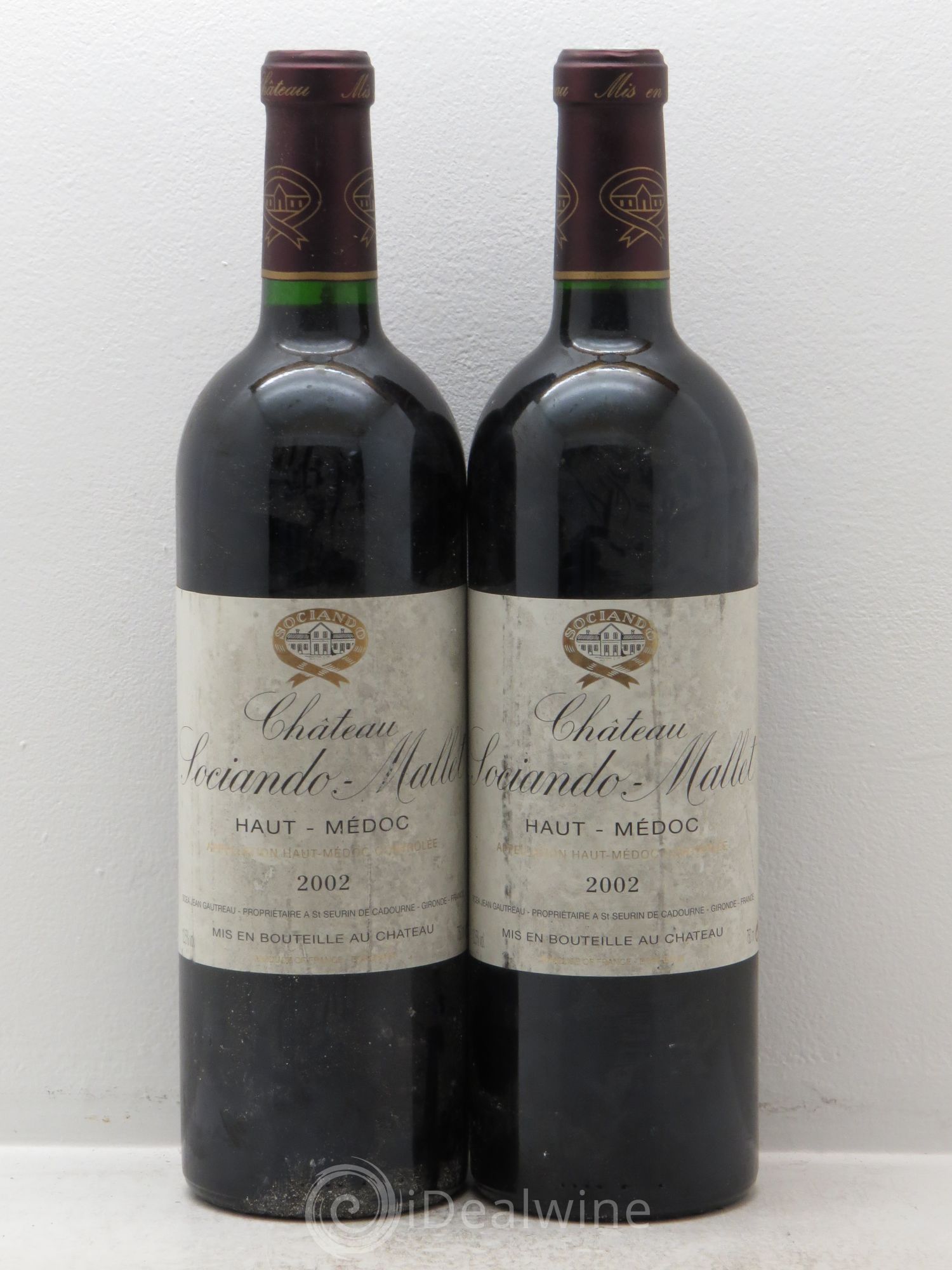 Château Sociando Mallet 2002 - Lot de 2 bouteilles - 0