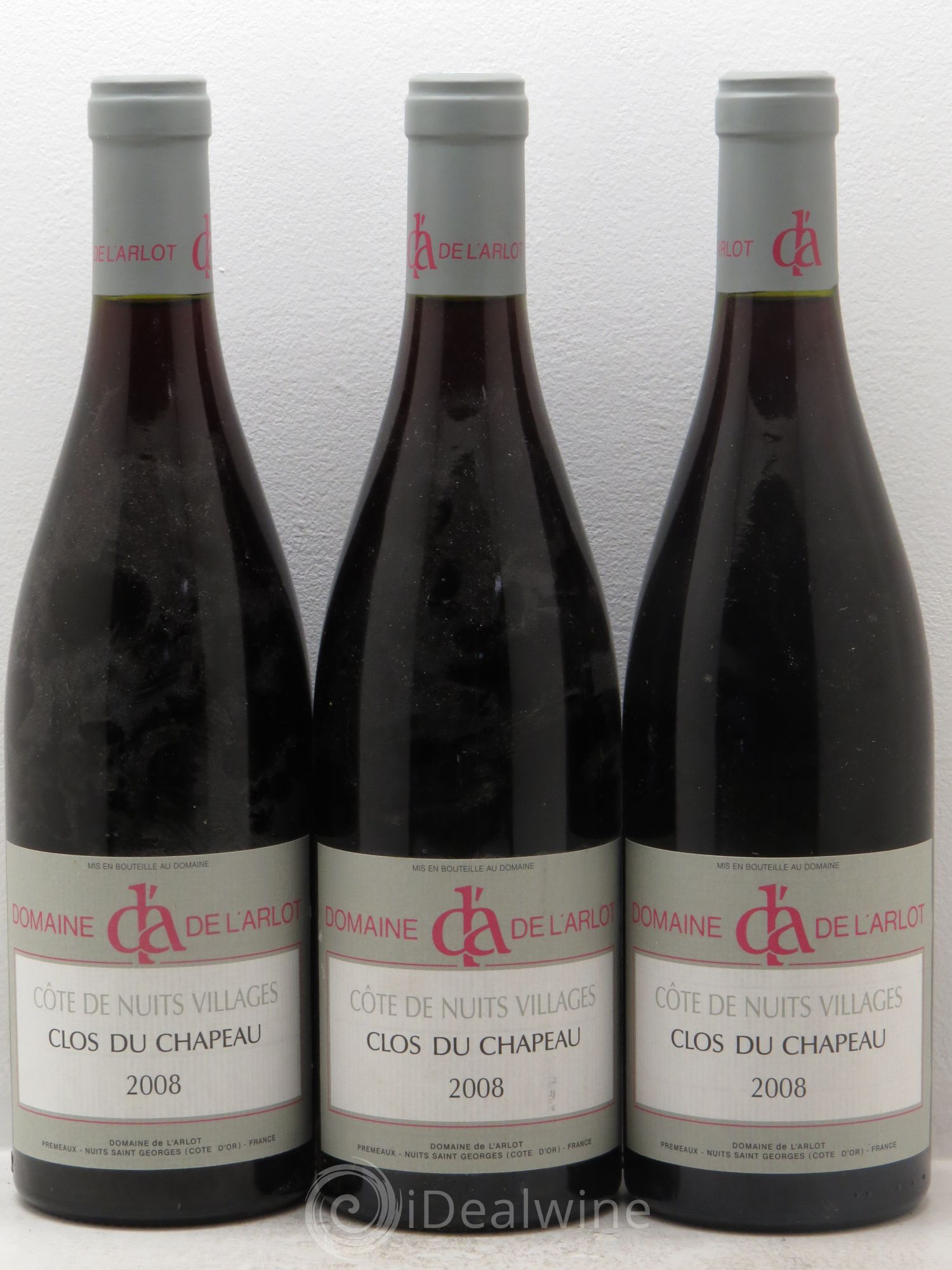 Côte de Nuits-Villages Clos du chapeau 2008 - Posten von 3 Flaschen - 0