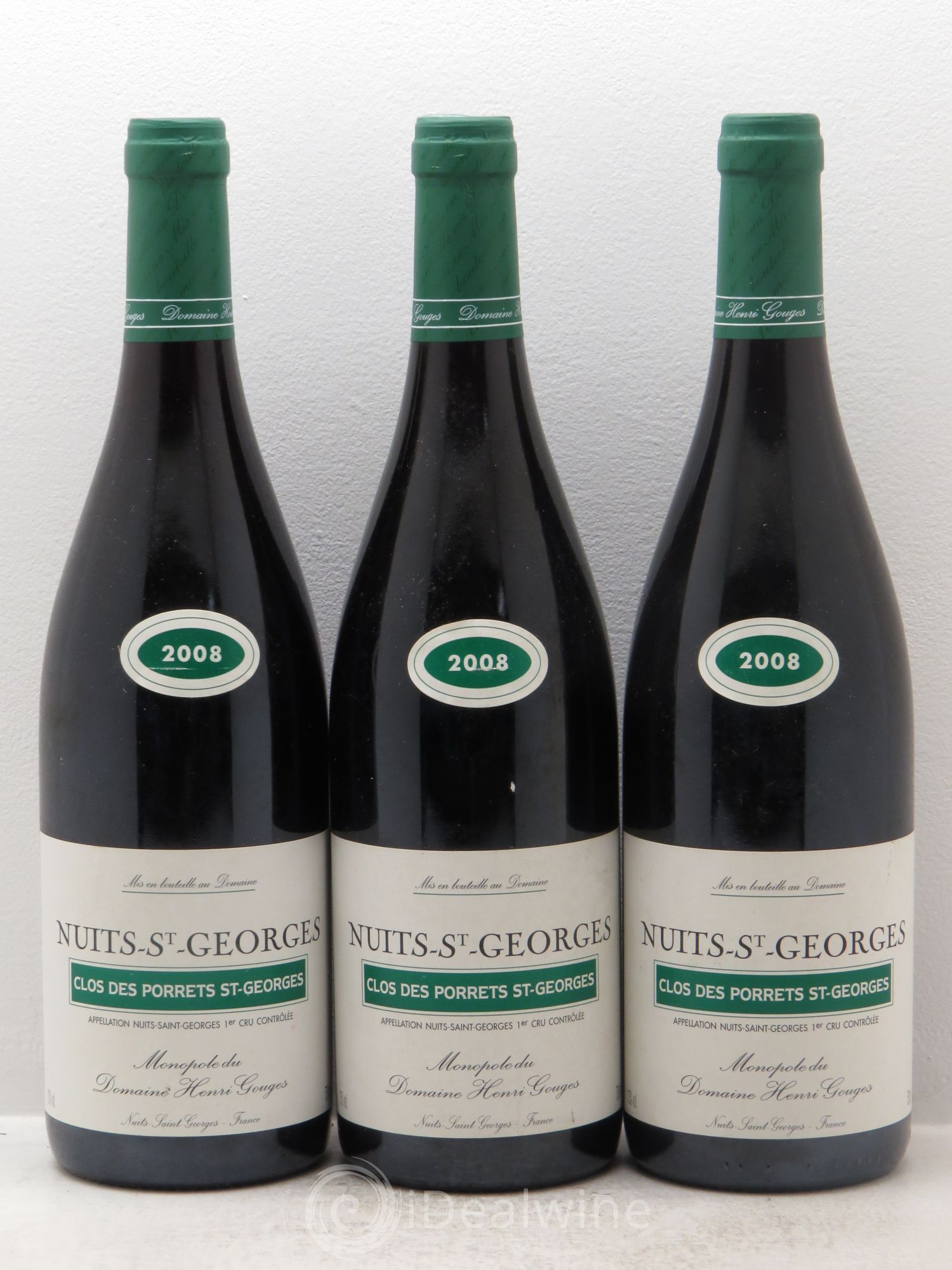 Nuits-Saint-Georges 1er Cru Clos des Porrets St Georges Henri Gouges 2008 - Lot de 3 bouteilles - 0
