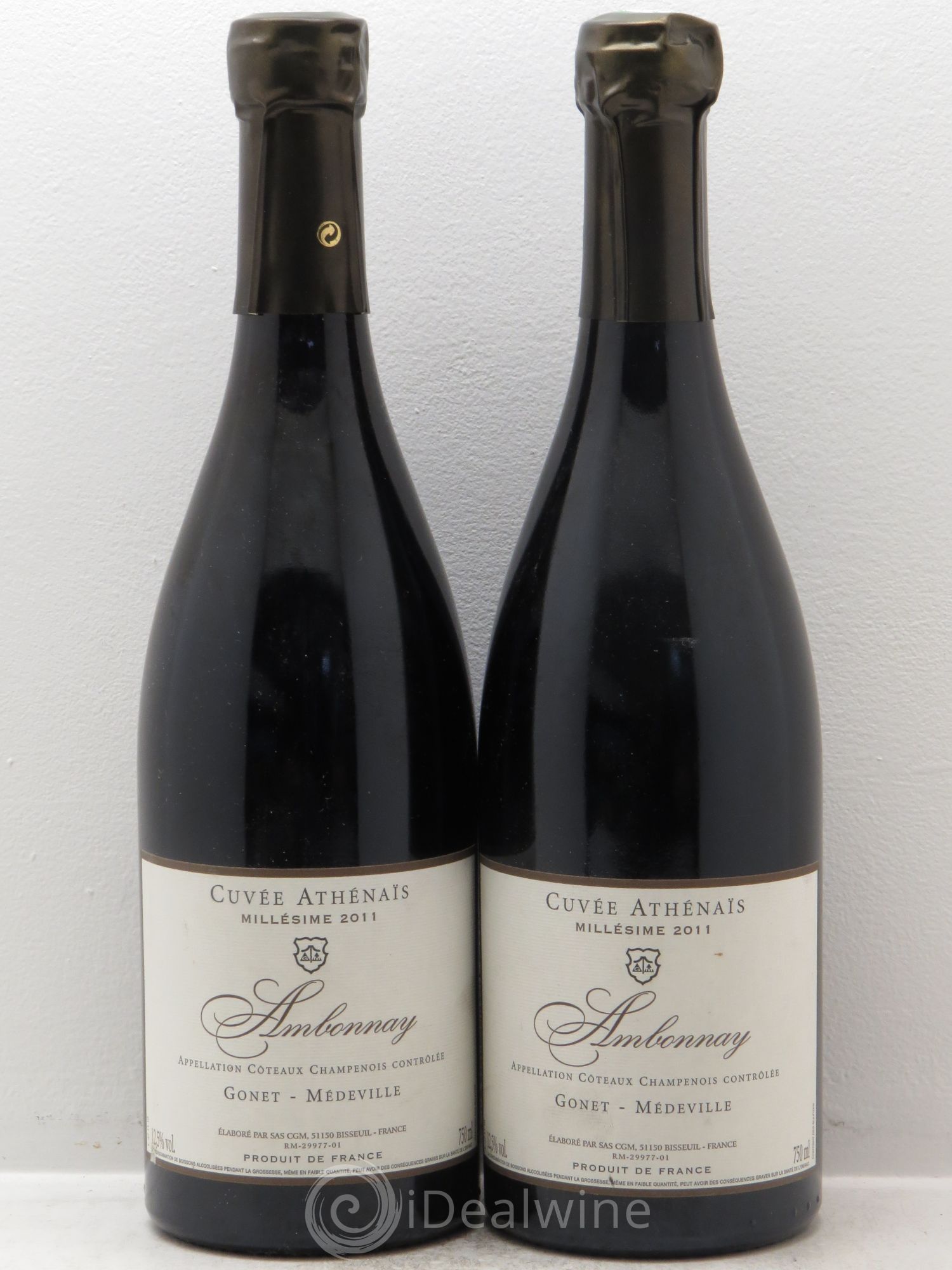 Divers Côteaux Champenois -Ambonnay -Cuvée Athénaïs -Gonet-Médeville 2011 - Posten von 2 Flaschen - 0
