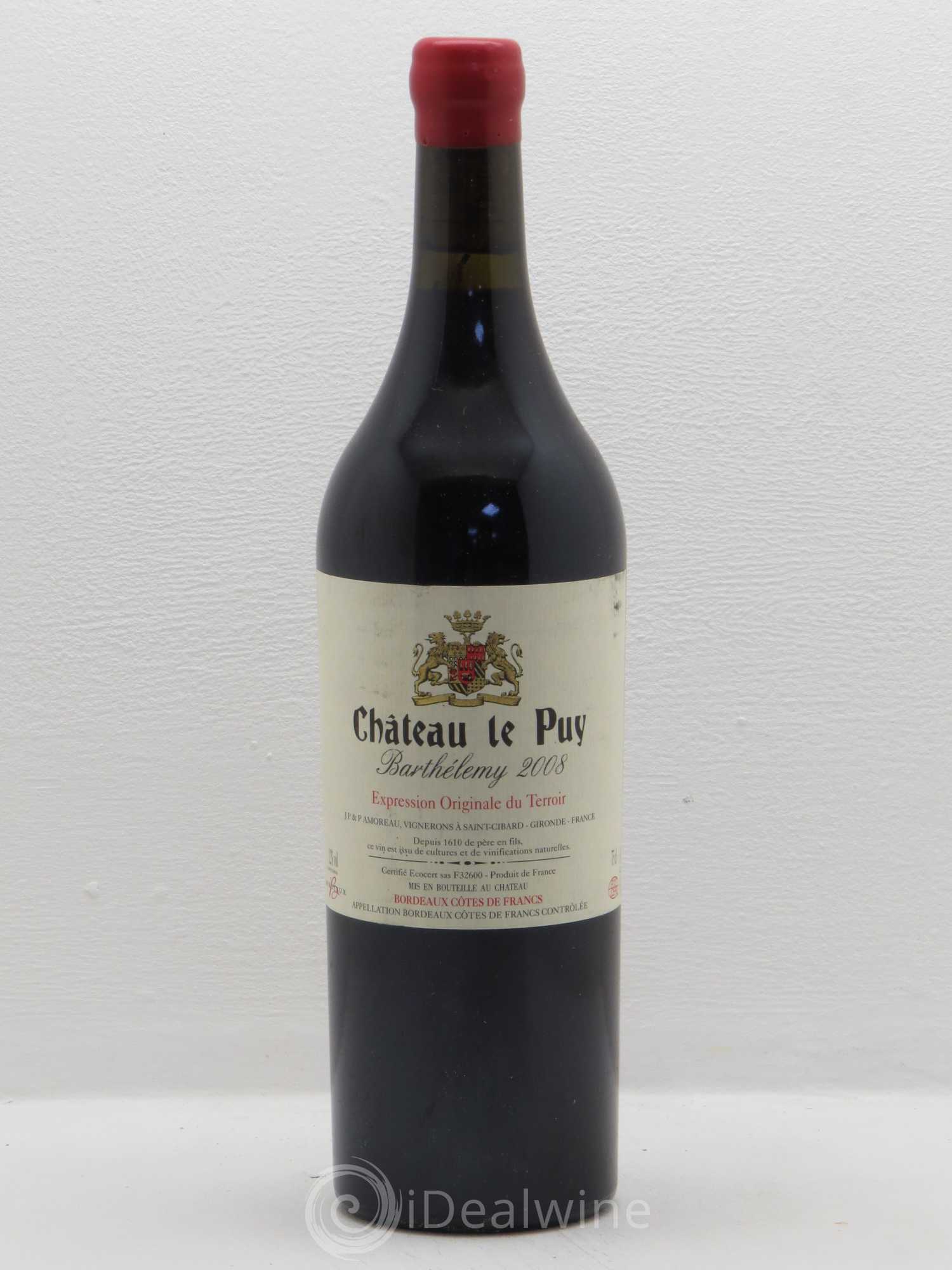 Le Puy - Cuvée Barthélemy 2008 - Lot de 1 bouteille - 0