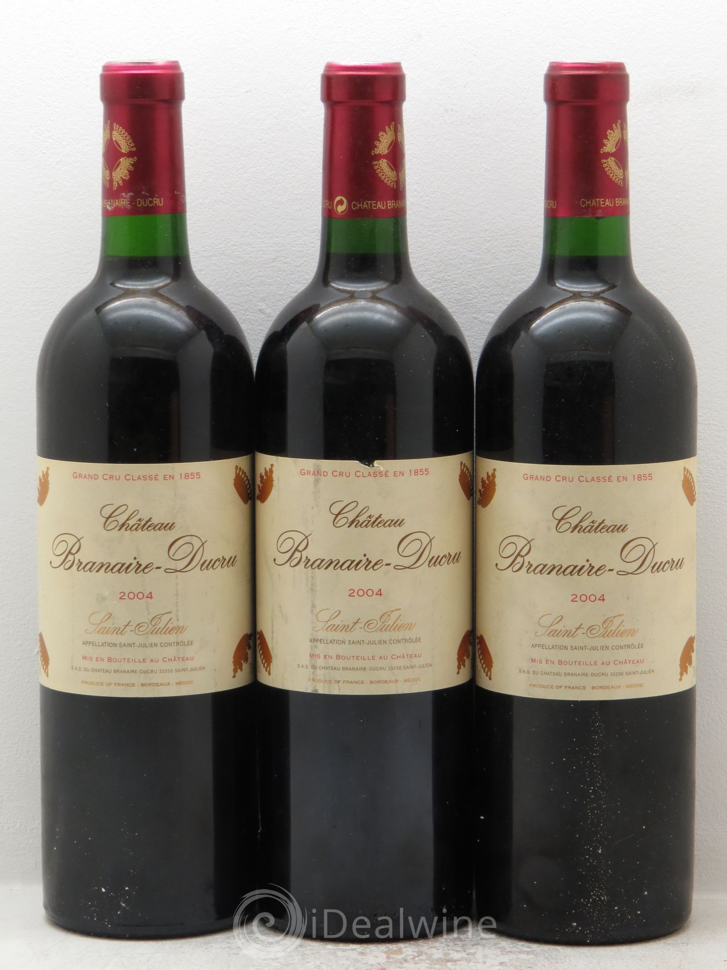 Château Branaire Ducru 4ème Grand Cru Classé 2004 - Lot de 3 bouteilles - 0