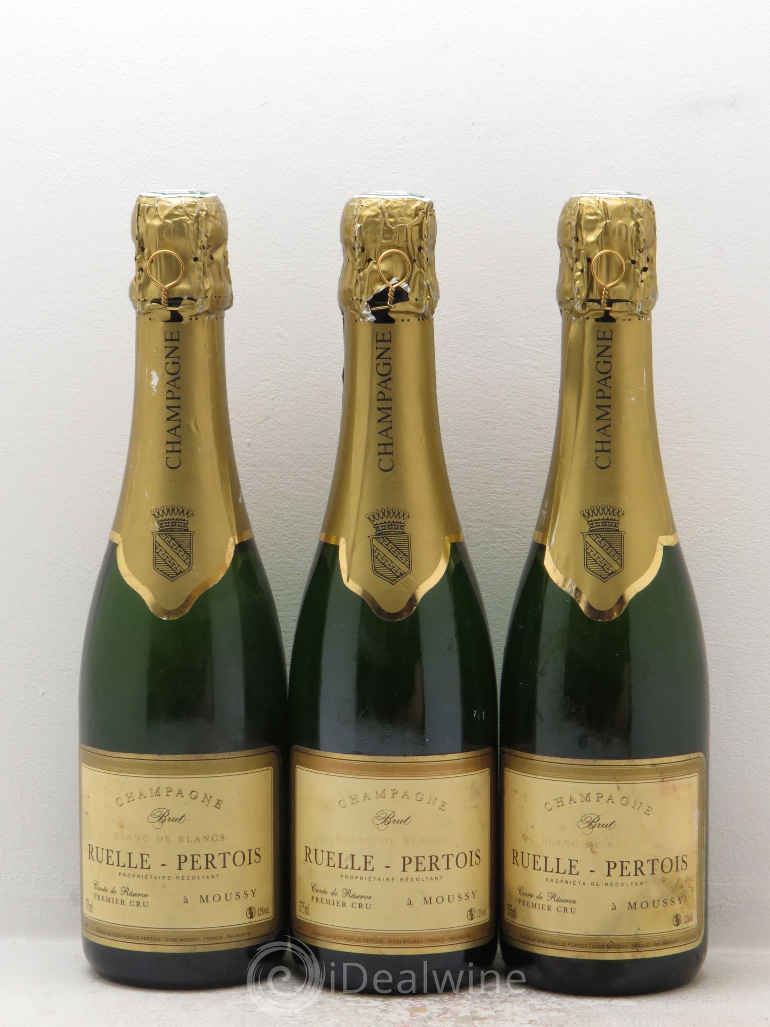 Champagne Ruelle Pertois Cuvée de Réserve Blancs de Blanc - Posten von 3 Demi-Flaschen - 0