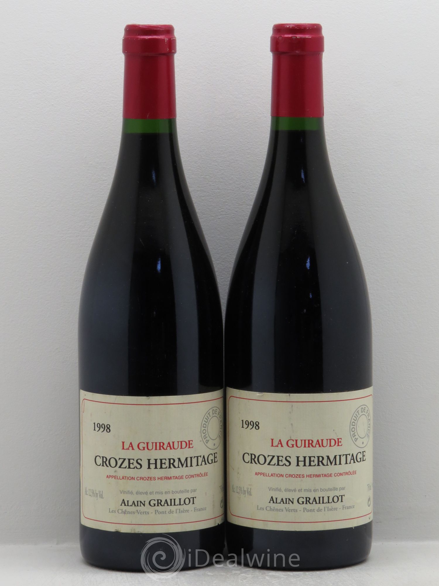 Crozes-Hermitage La Guiraude Domaine Graillot 1998 - Lot de 2 bouteilles - 0