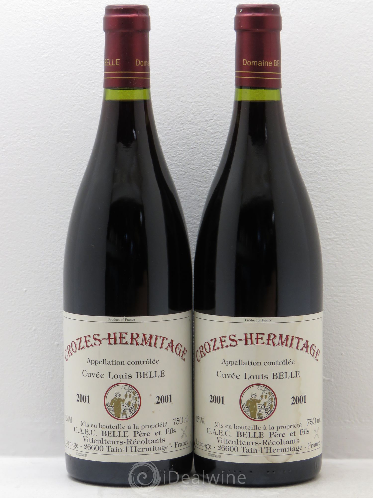 Crozes-Hermitage Louis Belle Belle et fils 2001 - Posten von 2 Flaschen - 0