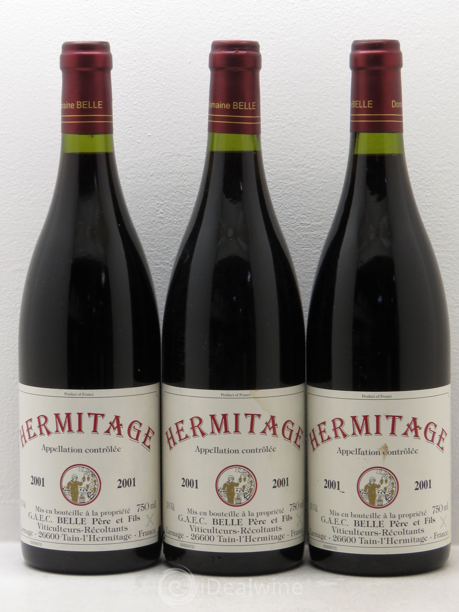Hermitage Belle et fils 2001 - Posten von 3 Flaschen - 0