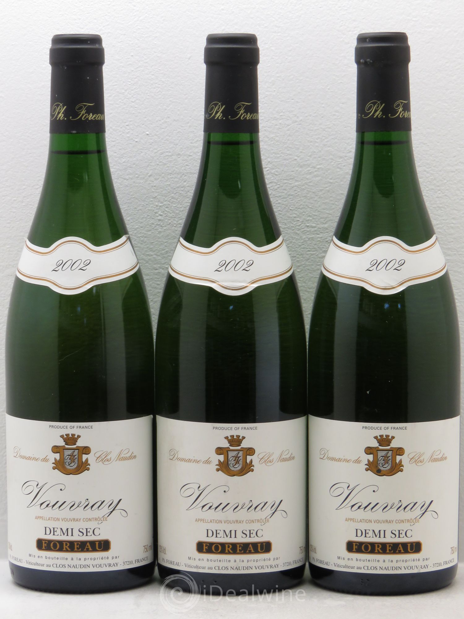 Vouvray Demi-Sec Clos Naudin - Philippe Foreau 2002 - Lot de 3 bouteilles - 0