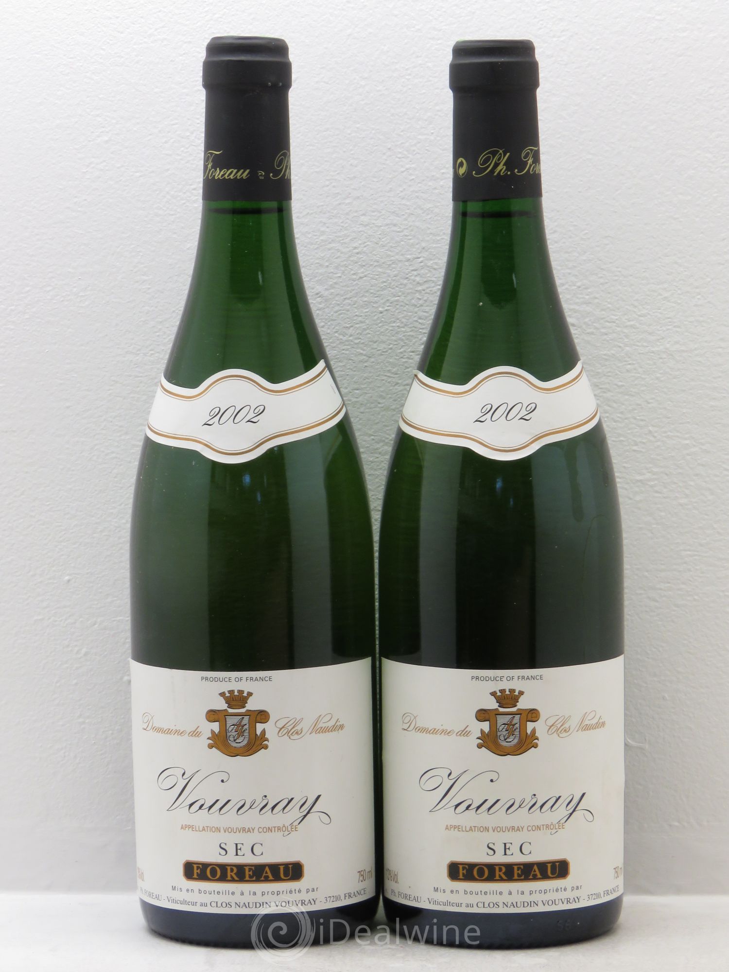 Vouvray Sec Clos Naudin - Philippe Foreau 2002 - Lot de 2 bouteilles - 0