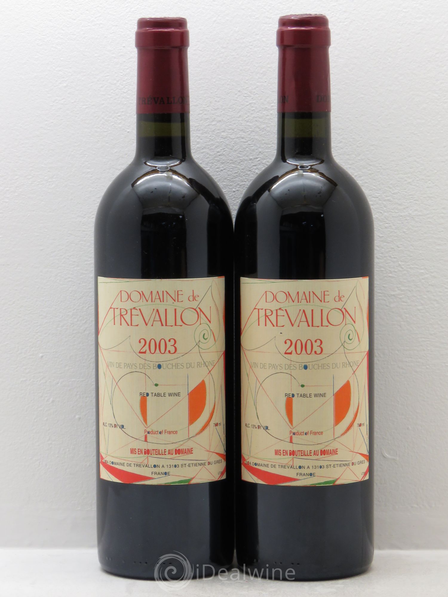 VDP Bouches du Rhône Trévallon (Domaine de) Eloi Dürrbach 2003 - Lot de 2 bouteilles - 0