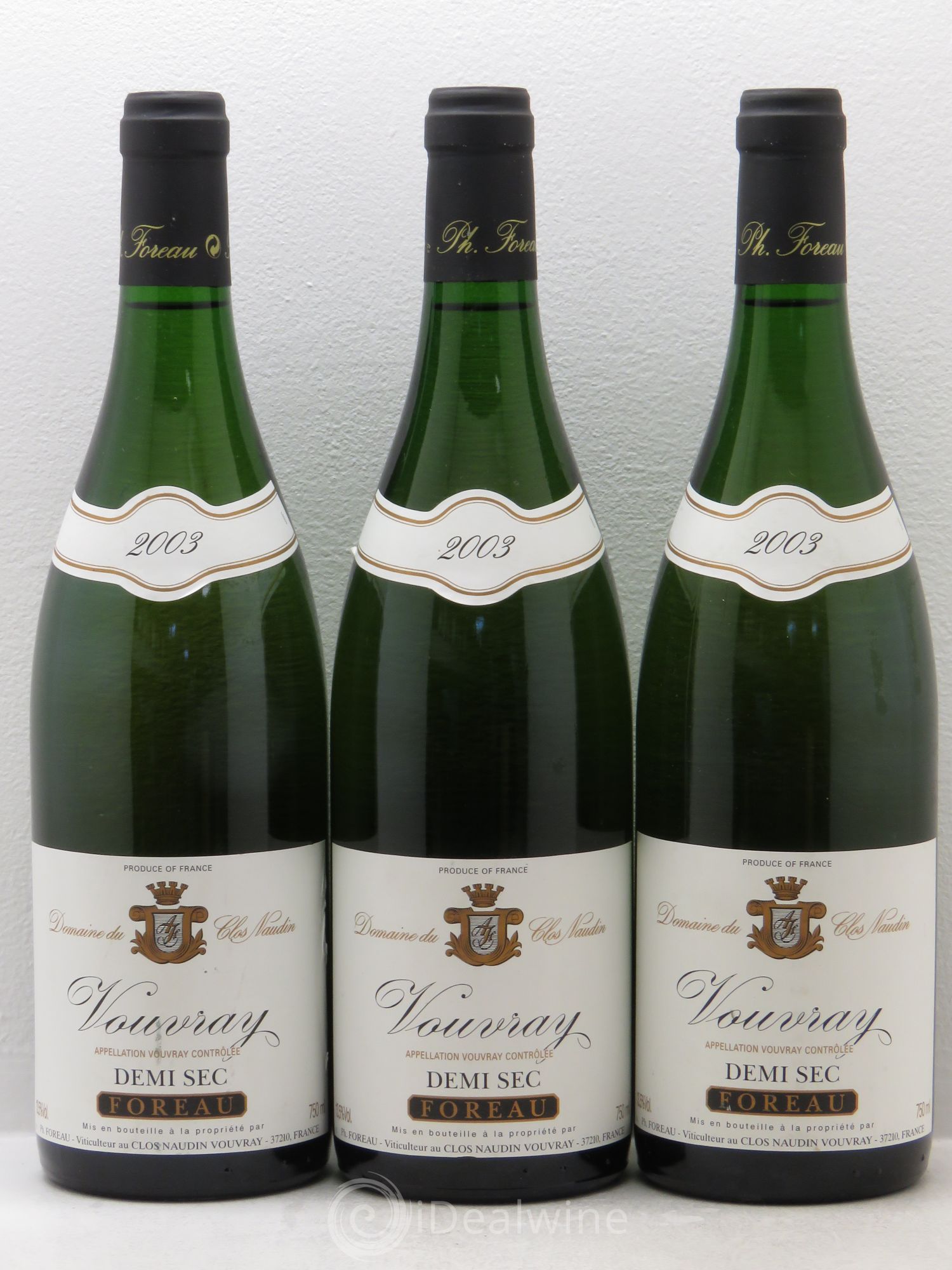 Vouvray Demi-Sec Clos Naudin - Philippe Foreau 2003 - Lot of 3 bottles - 0