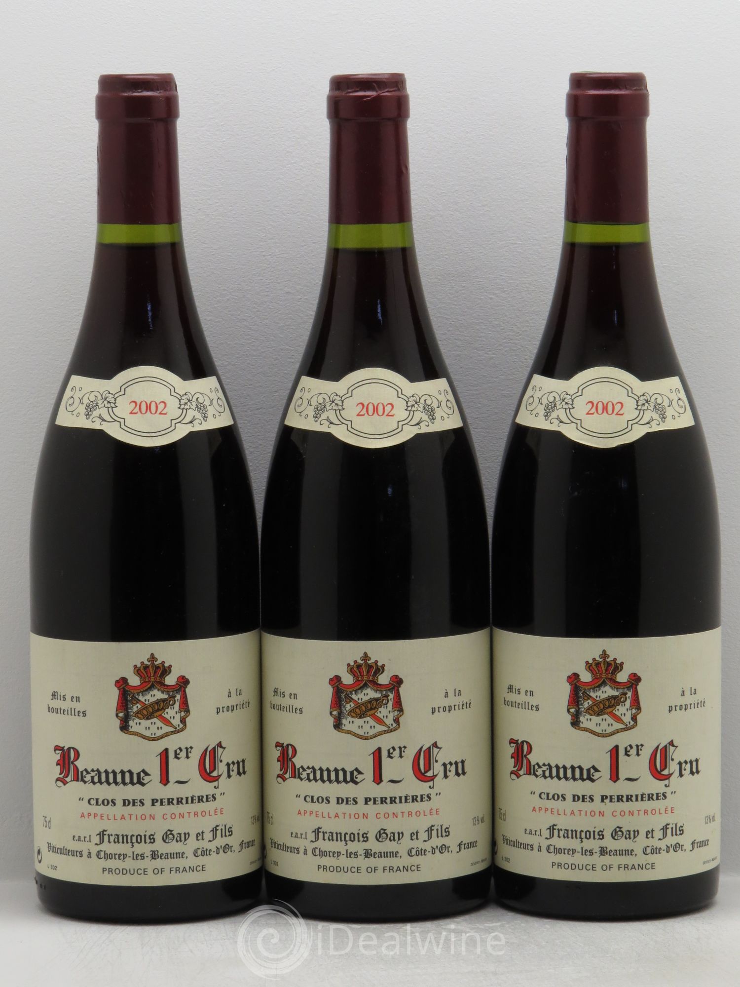 Beaune 1er Cru Clos des Perrières François Gay 2002 - Posten von 3 Flaschen - 0
