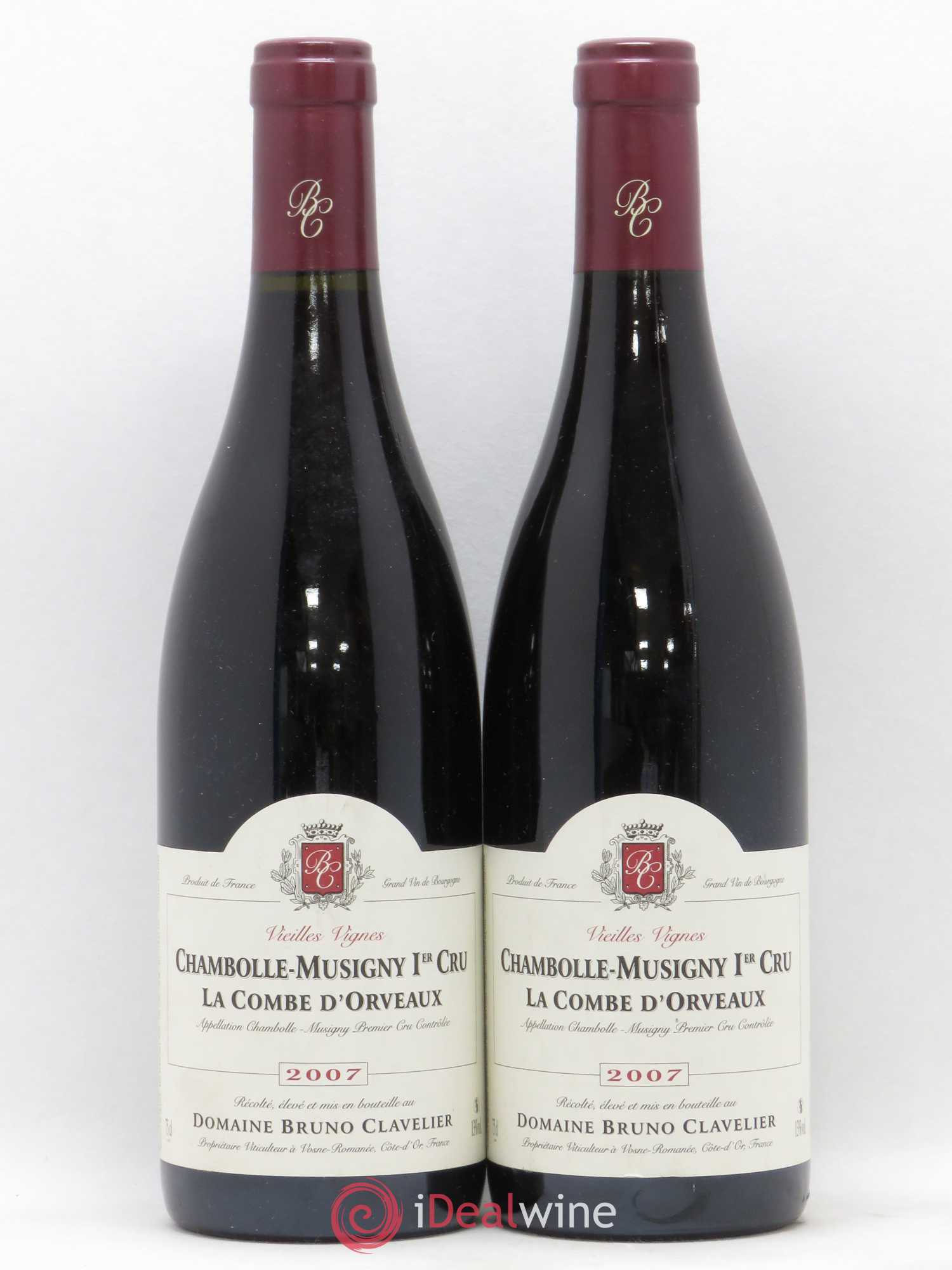 Chambolle-Musigny 1er Cru La Combe d'Orveaux Vieilles Vignes Bruno Clavelier 2007 - Lot de 2 bouteilles - 0