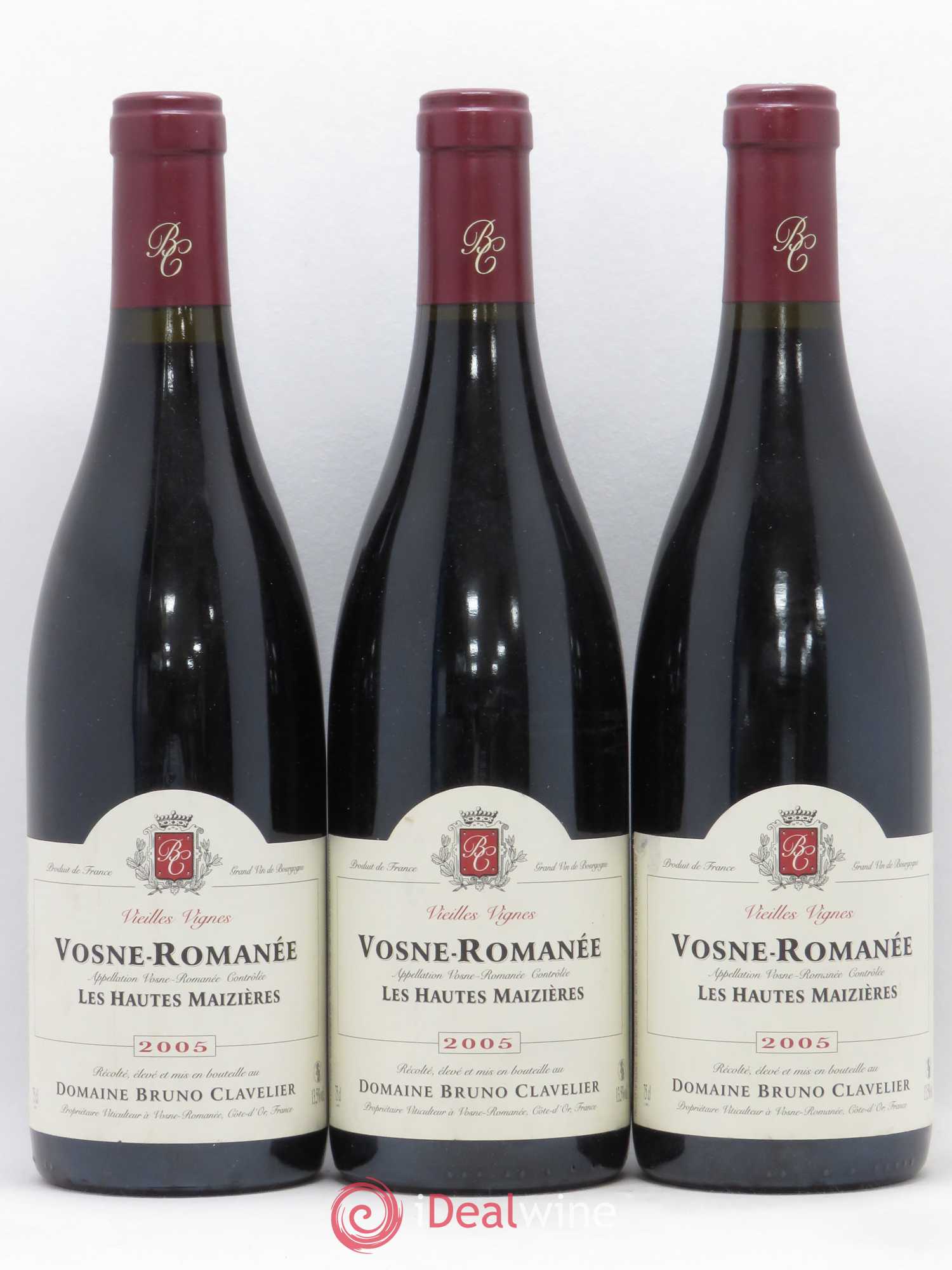 Vosne-Romanée Vieilles Vignes Les Hautes Maizières Bruno Clavelier 2005 - Lot de 3 bouteilles - 0