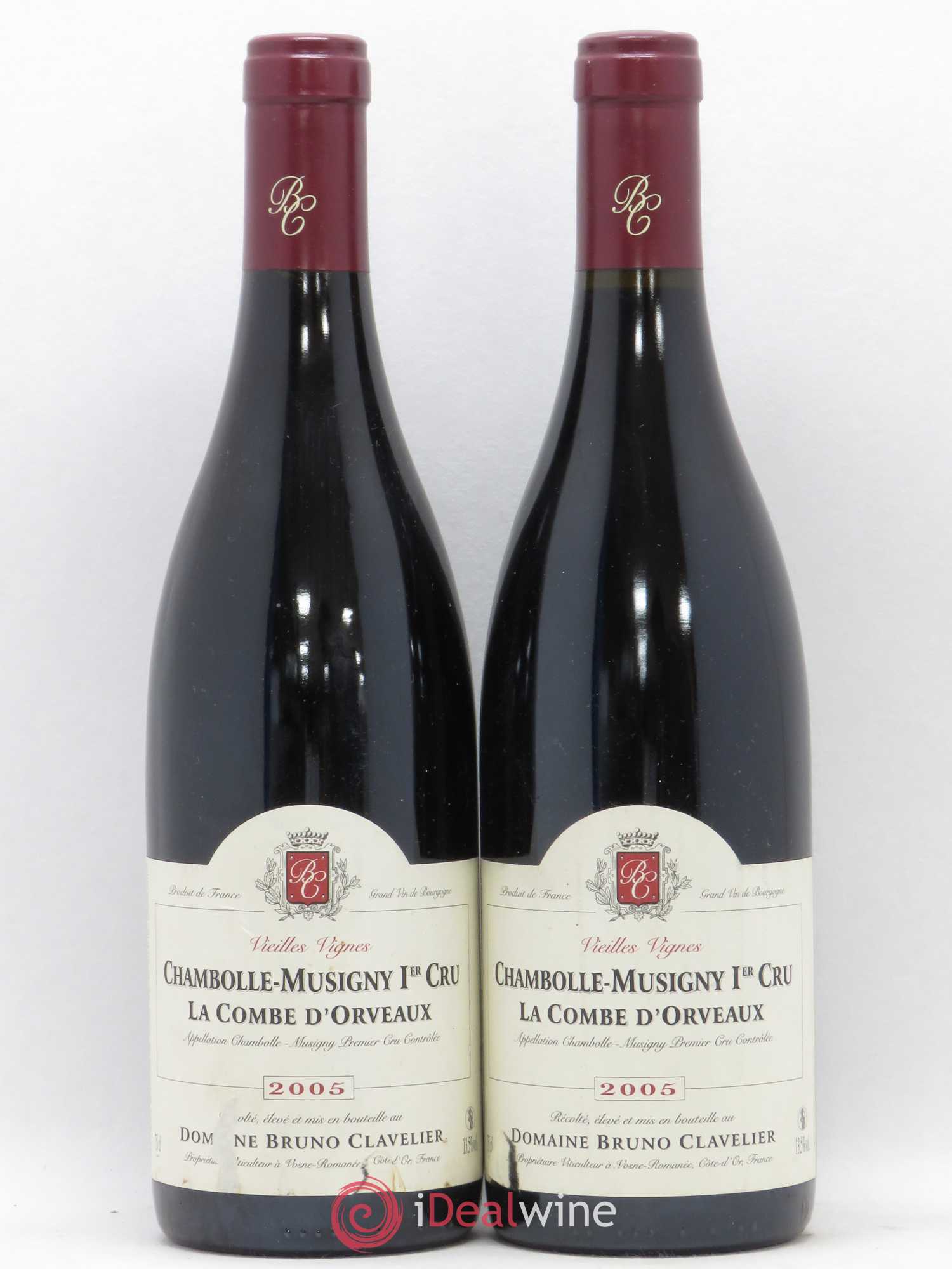 Chambolle-Musigny 1er Cru La Combe d'Orveaux Vieilles Vignes Bruno Clavelier 2005 - Lot de 2 bouteilles - 0