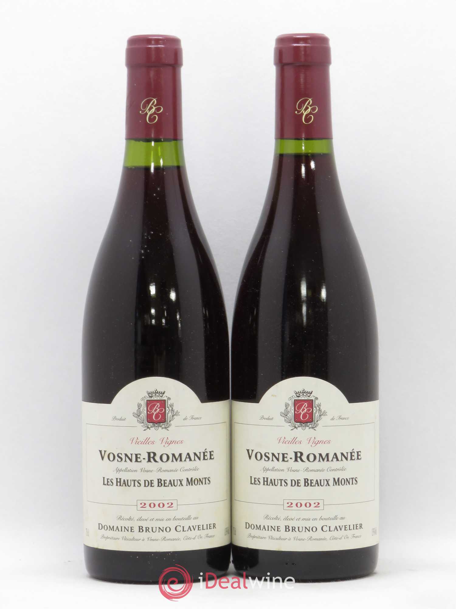Vosne-Romanée Vieilles Vignes Les Hauts de Beaux Monts Bruno Clavelier 2002 - Posten von 2 Flaschen - 0
