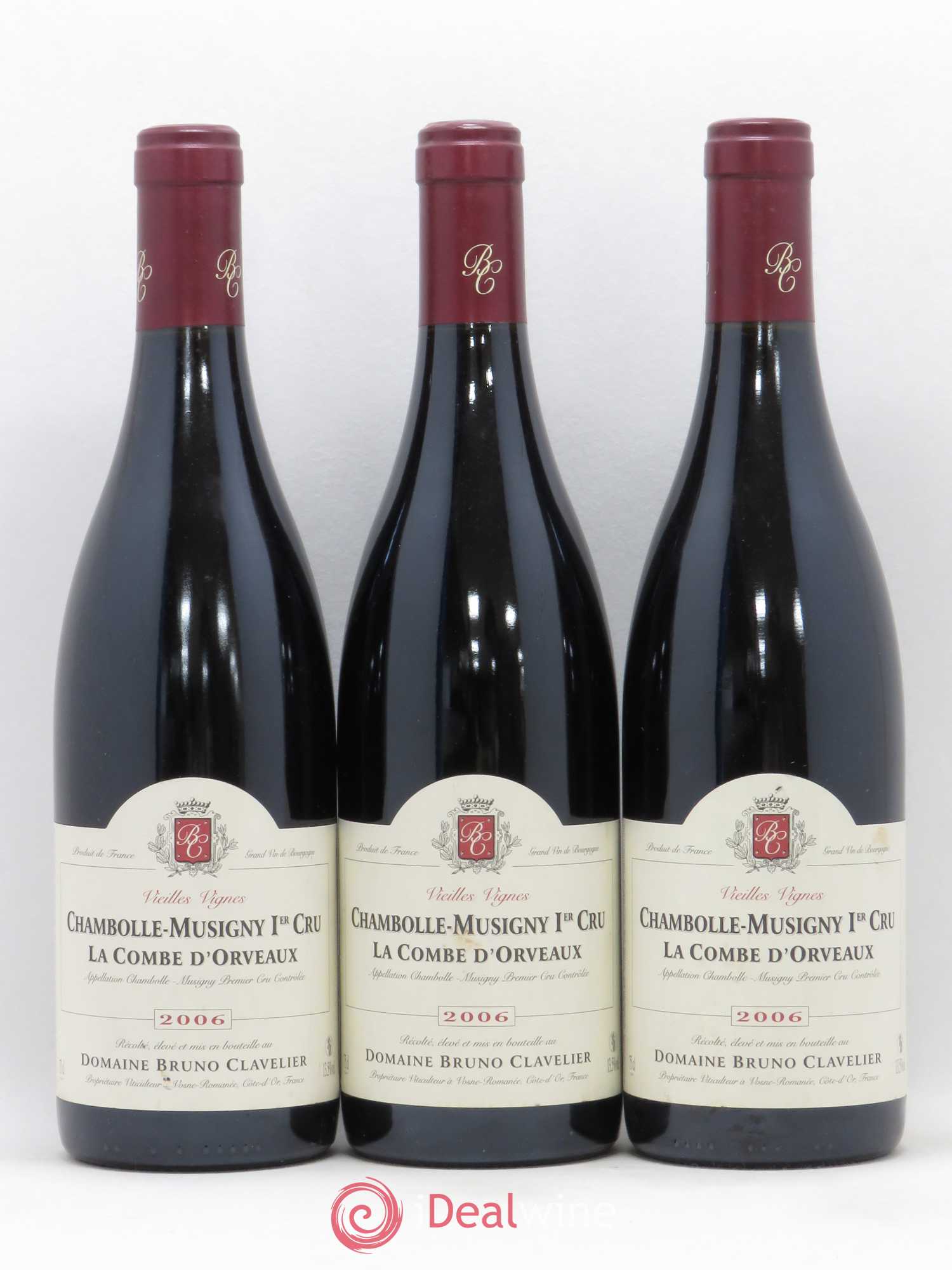 Chambolle-Musigny 1er Cru La Combe d'Orveaux Vieilles Vignes Bruno Clavelier 2006 - Lot de 3 bouteilles - 0