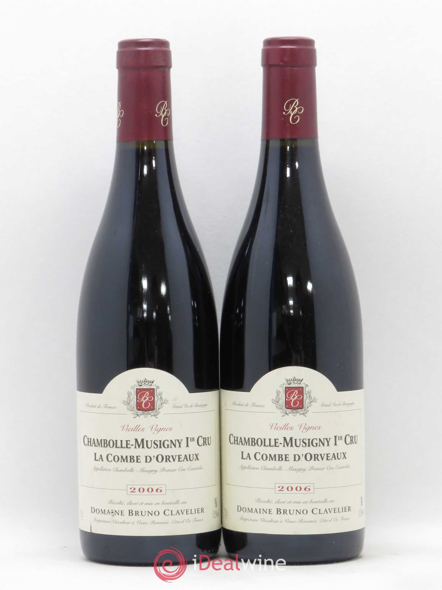 Chambolle-Musigny 1er Cru La Combe d'Orveaux Vieilles Vignes Bruno Clavelier 2006 - Lot de 2 bouteilles - 0