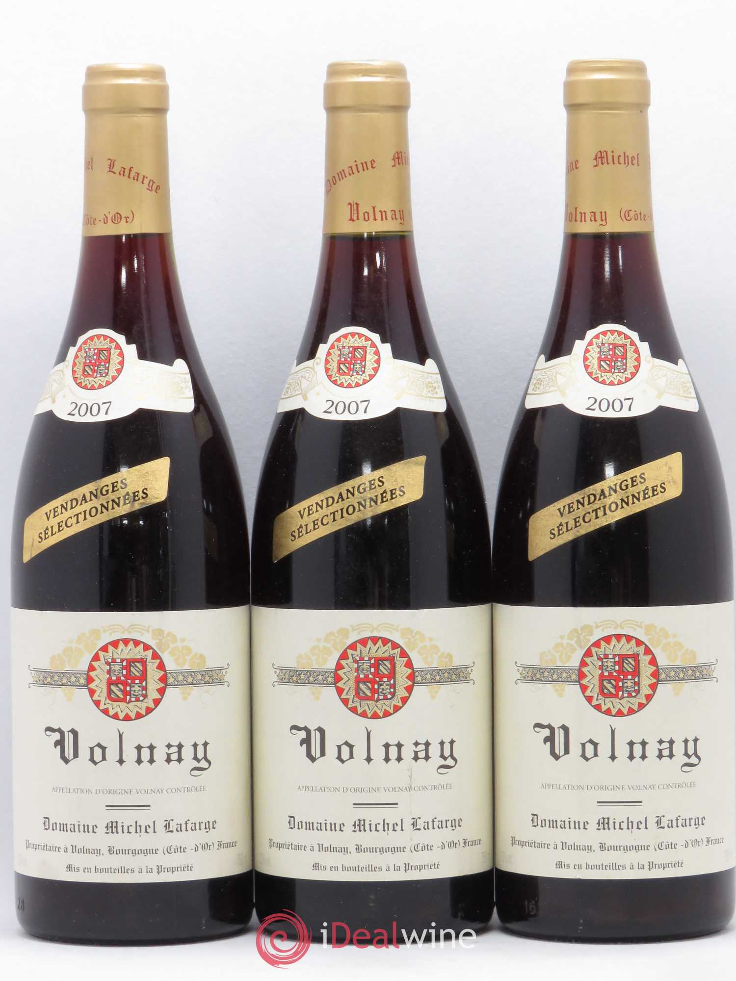 Volnay Vendanges sélectionnées Lafarge (Domaine) 2007 - Lot de 3 bouteilles - 0