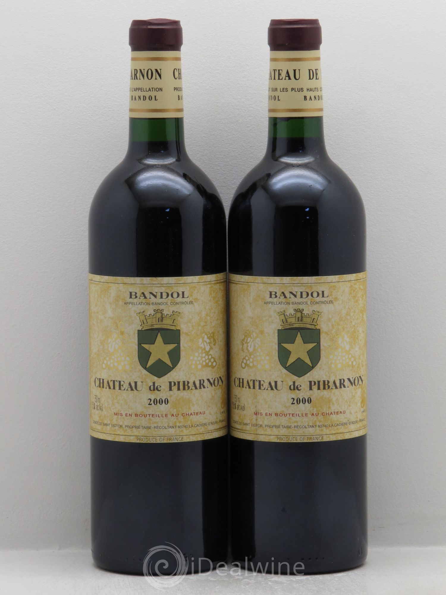 Bandol Château de Pibarnon Comte de Saint-Victor 2000 - Lot de 2 bouteilles - 0