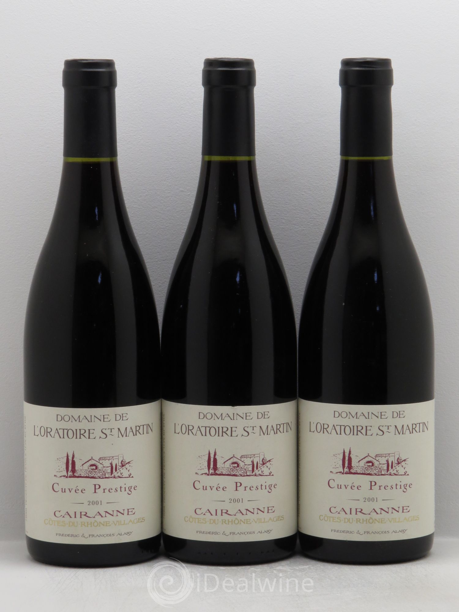 Côtes-du-Rhône-Villages Cairanne Oratoire Saint-Martin Cuvée Prestige Frédéric et François Alary (sans prix de reserve) 2001 - Lot de 3 bouteilles - 0
