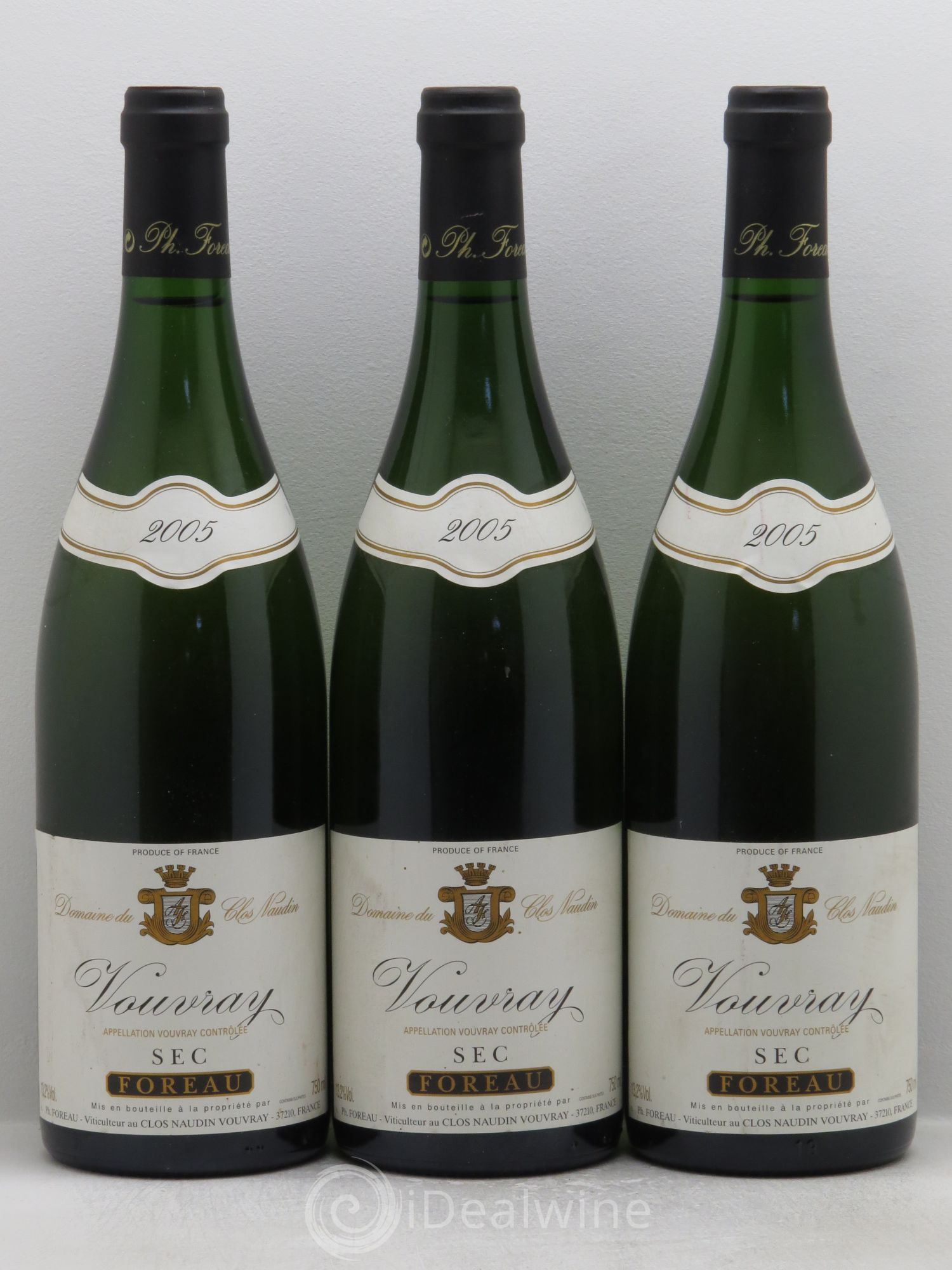 Vouvray Sec Clos Naudin - Philippe Foreau 2005 - Lot de 3 bouteilles - 0