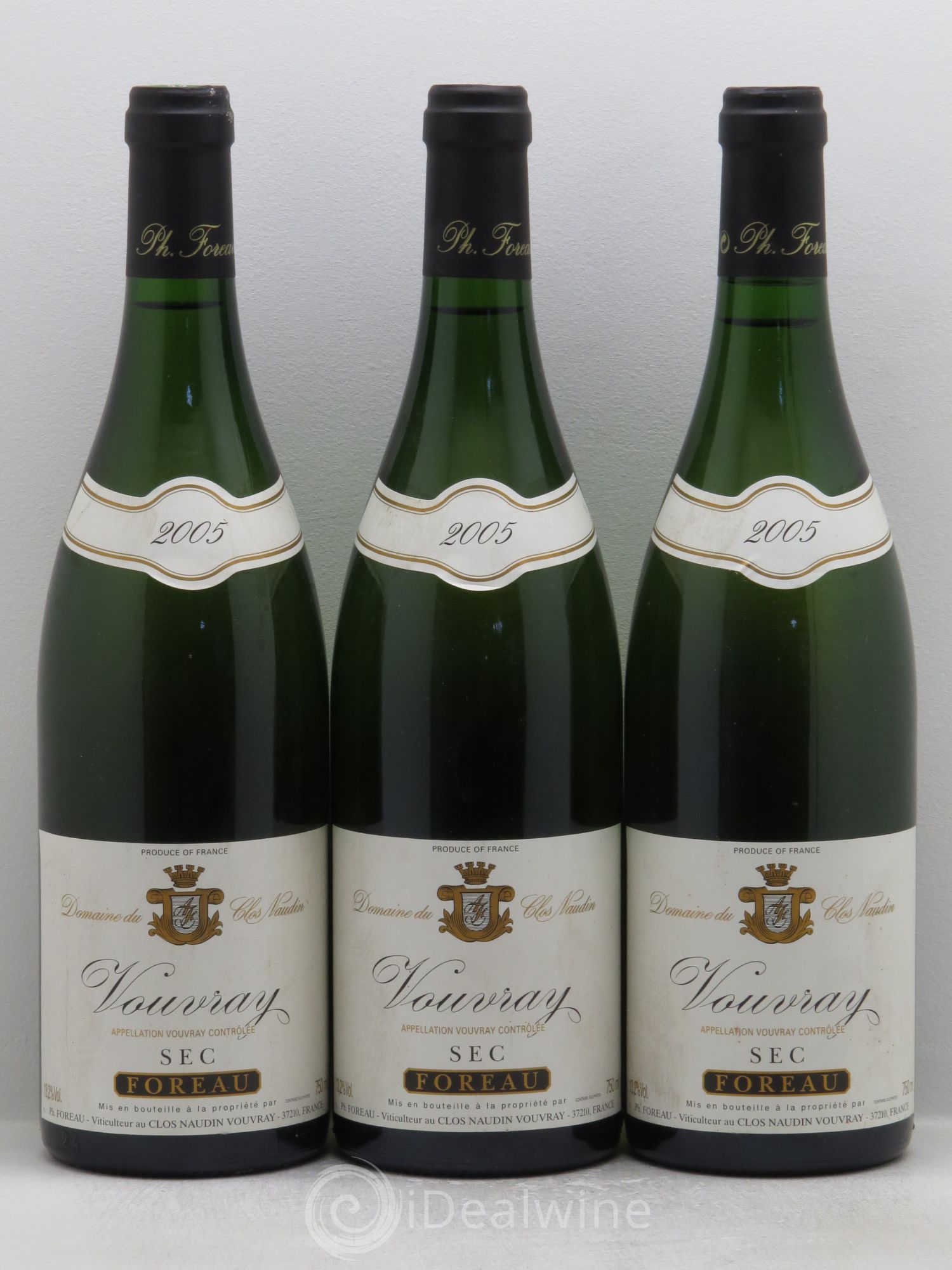 Vouvray Sec Clos Naudin - Philippe Foreau 2005 - Lot de 3 bouteilles - 0