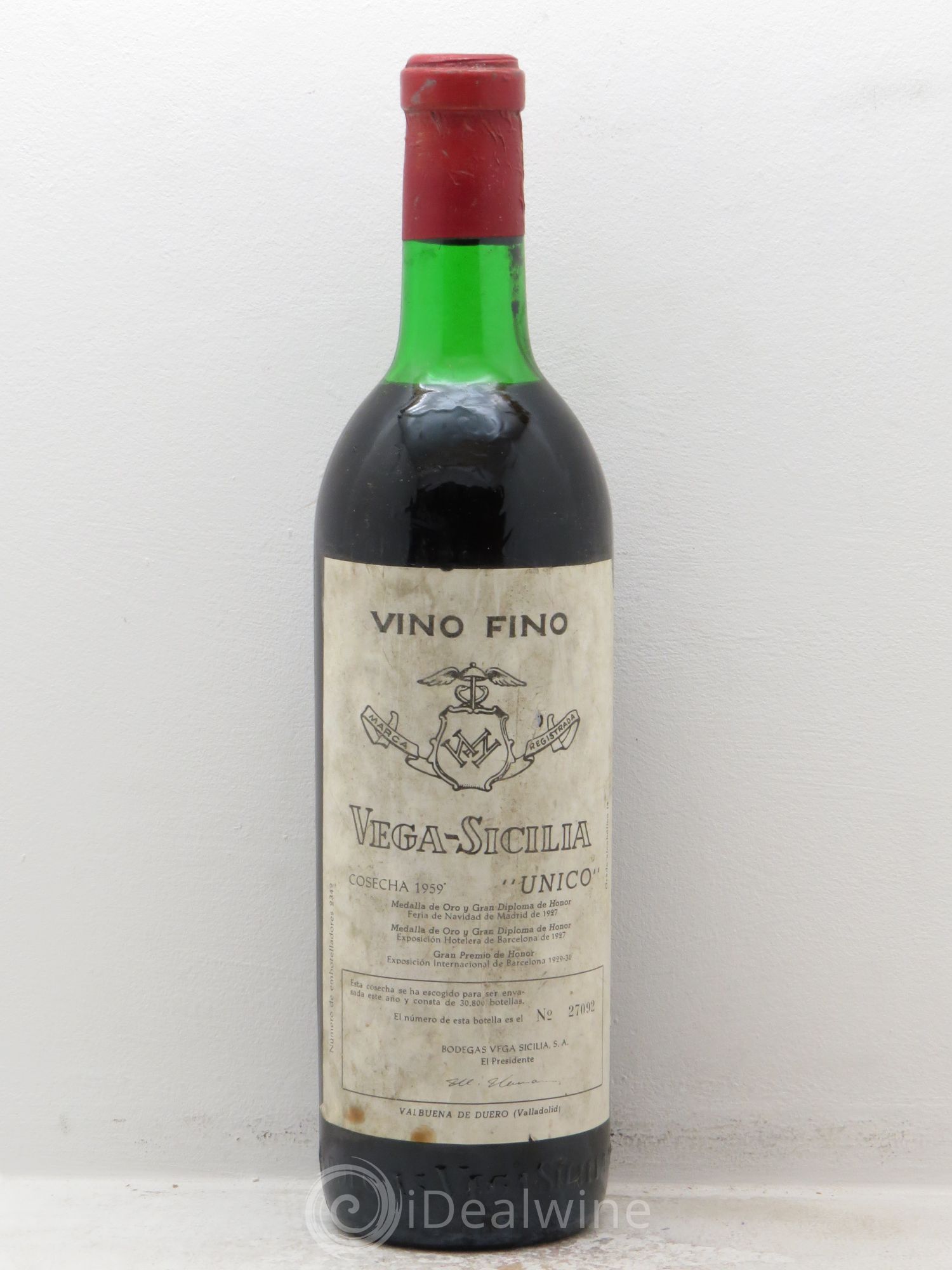 Ribera Del Duero DO Vega Sicilia Unico Famille Alvarez 1959 - Lot de 1 bouteille - 0