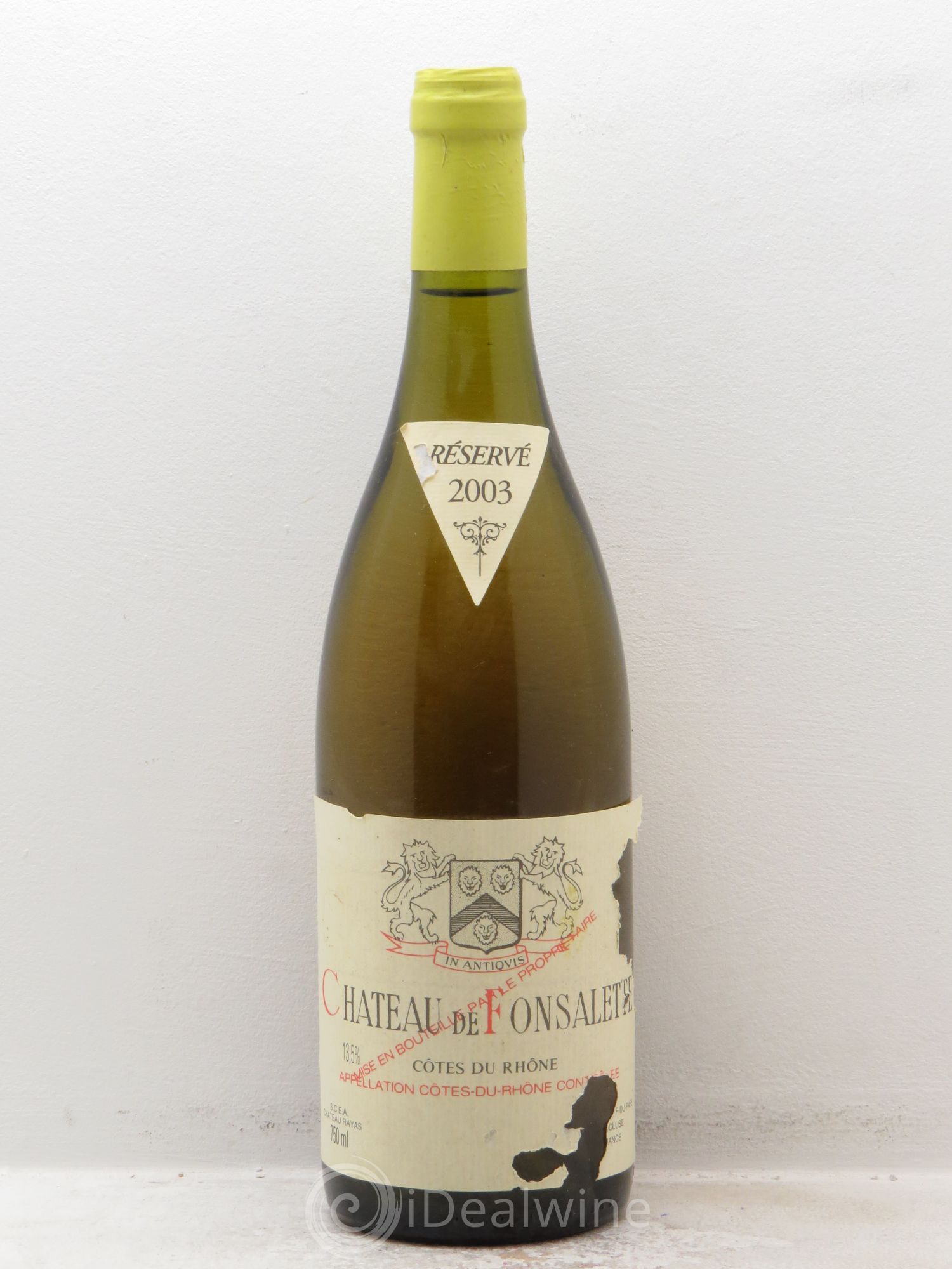 Côtes-du-Rhône Château de Fonsalette Emmanuel Reynaud 2003 - Lot de 1 bouteille - 0