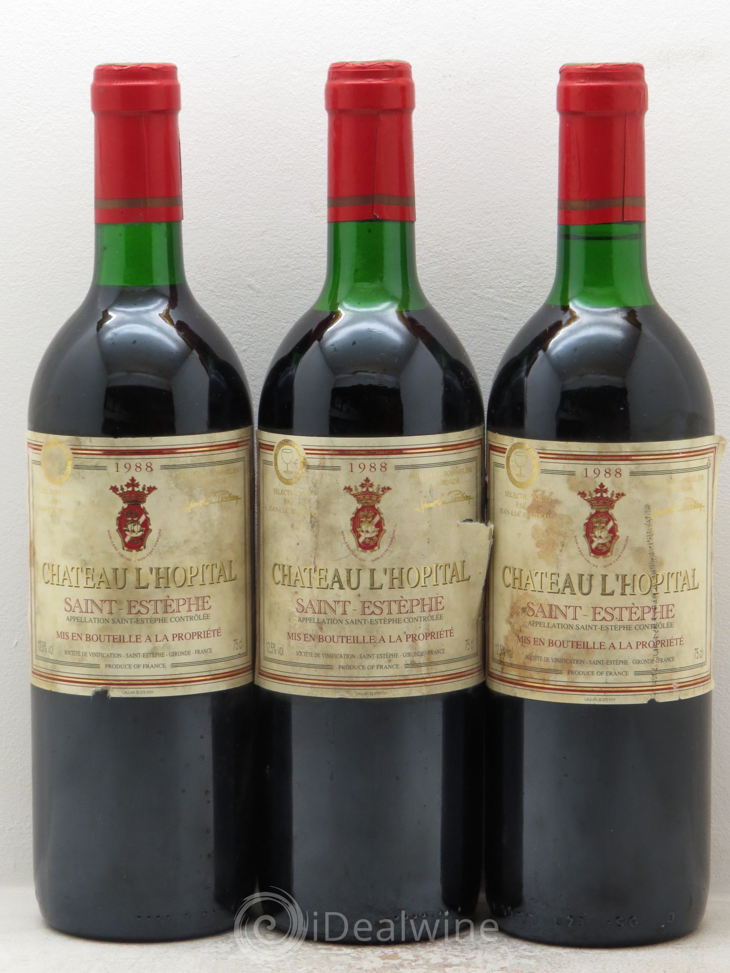 Saint-Estèphe Château L'Hopital 1988 - Posten von 3 Flaschen - 0