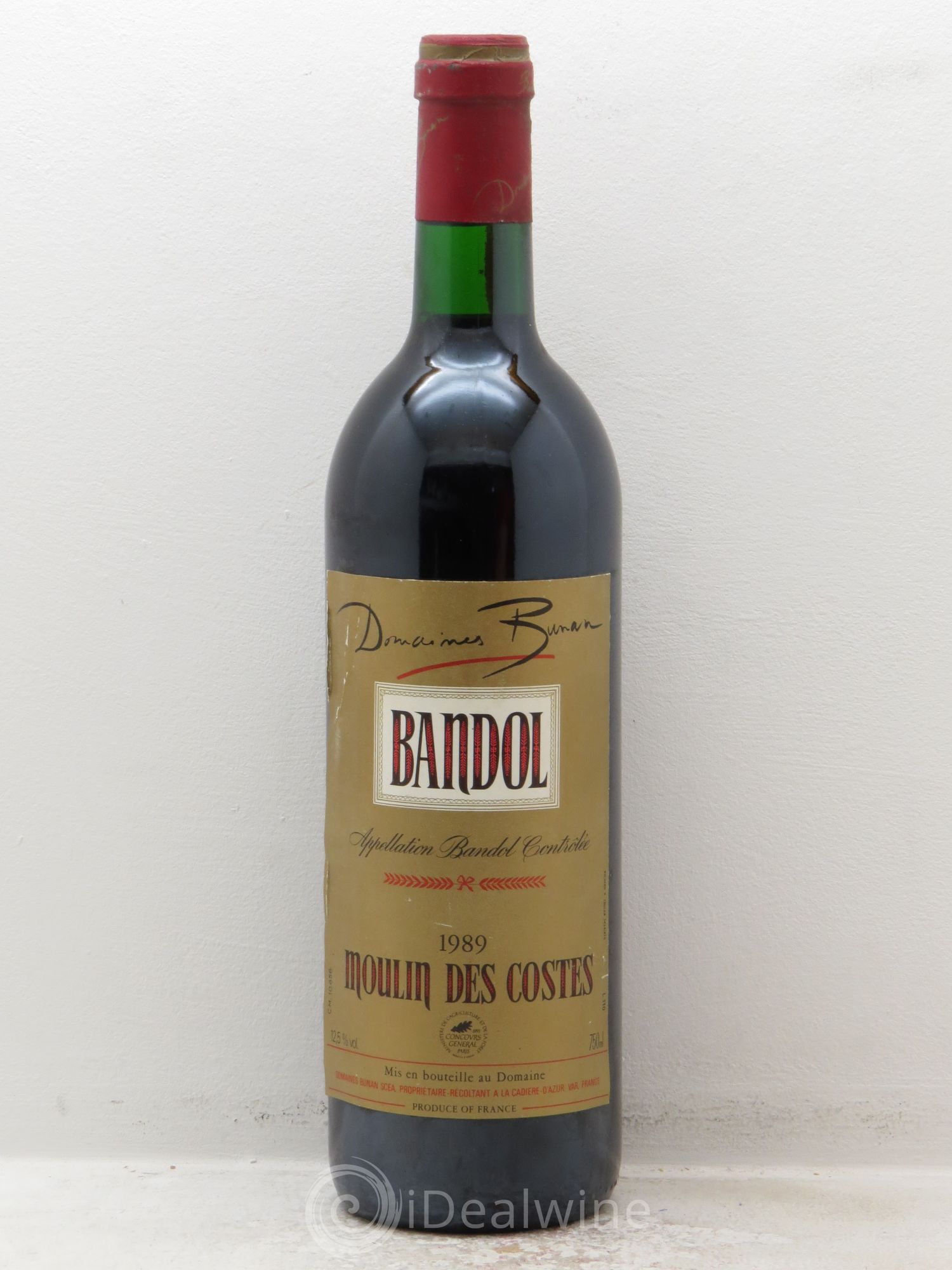 Bandol Moulin des Costes Domaine Bunan 1989 - Lot de 1 bouteille - 0