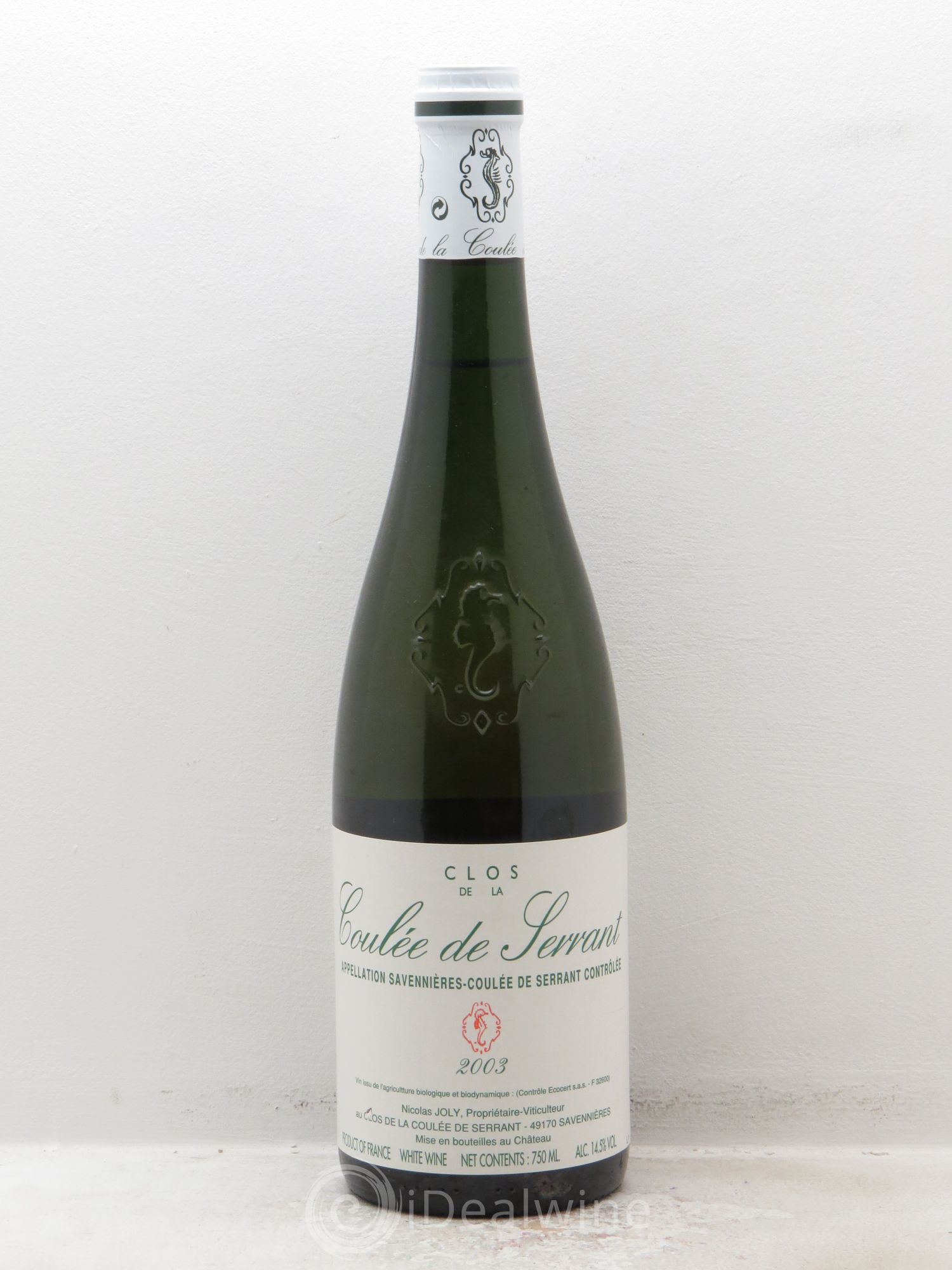Savennières Clos de la Coulée de Serrant Vignobles de la Coulée de Serrant - Nicolas Joly 2003 - Lot de 1 bouteille - 0