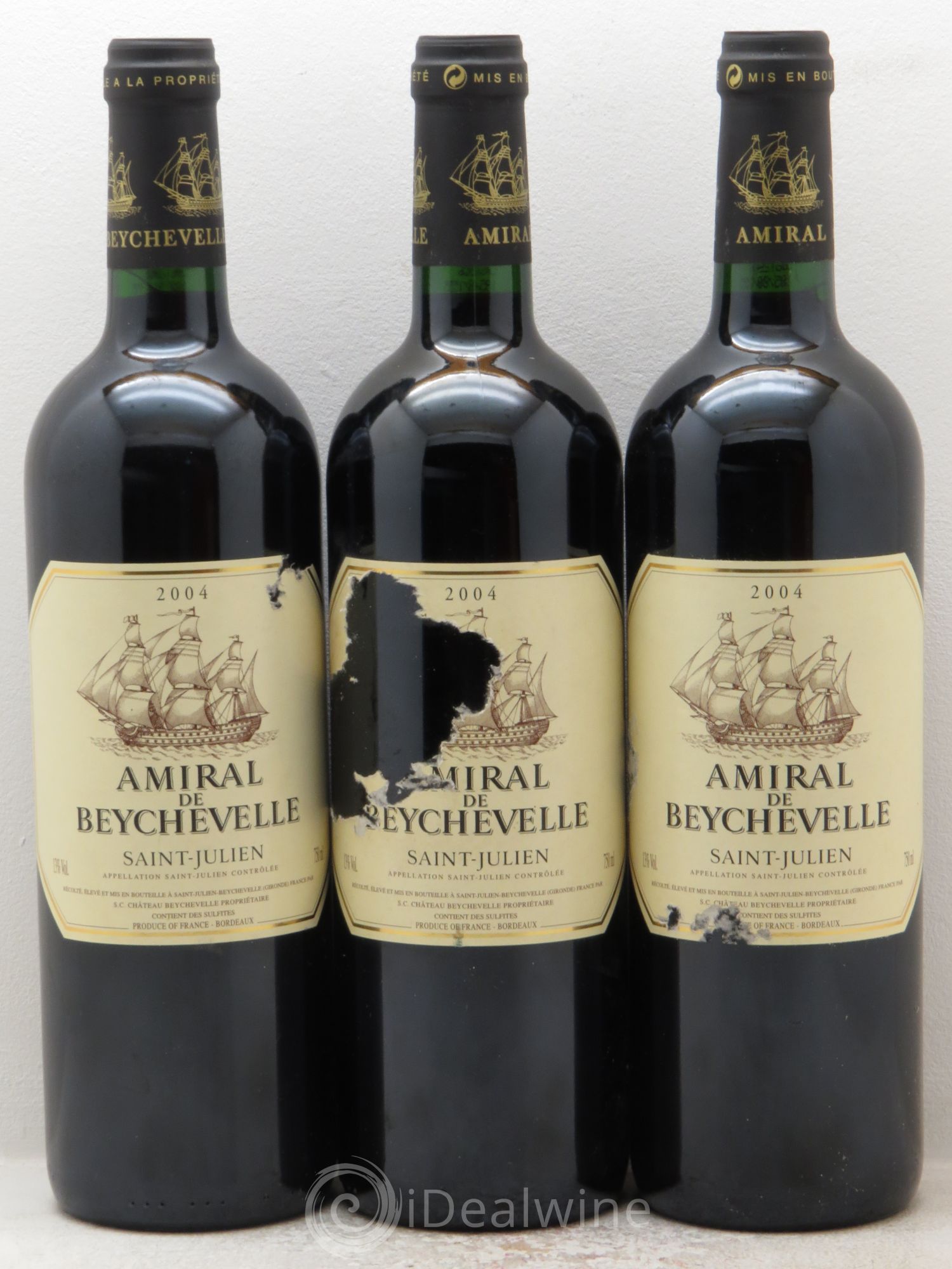 Amiral de Beychevelle Second Vin 2004 - Lot de 3 bouteilles - 0