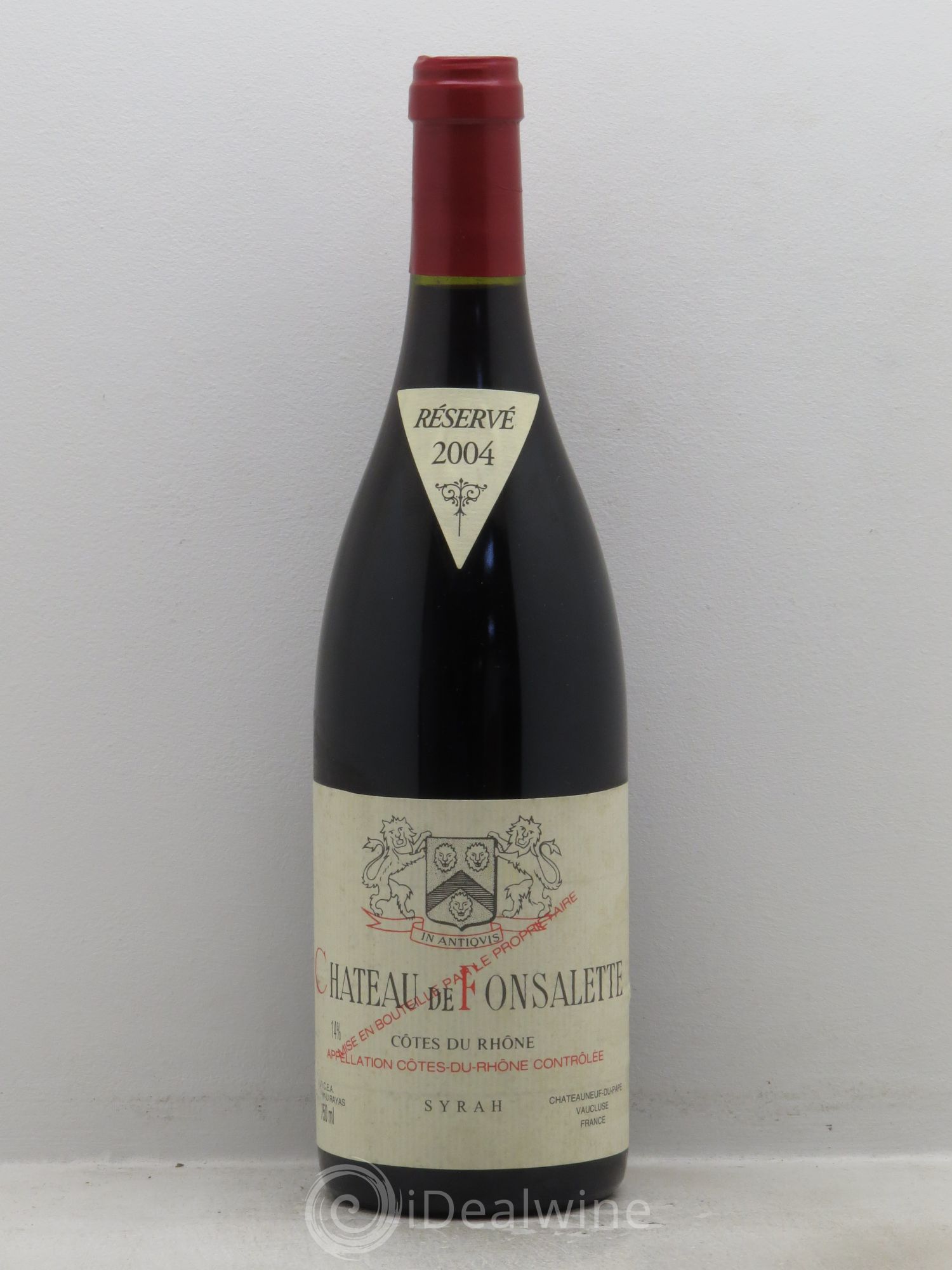 Côtes-du-Rhône Cuvée Syrah Château de Fonsalette 2004 - Lot de 1 bouteille - 0