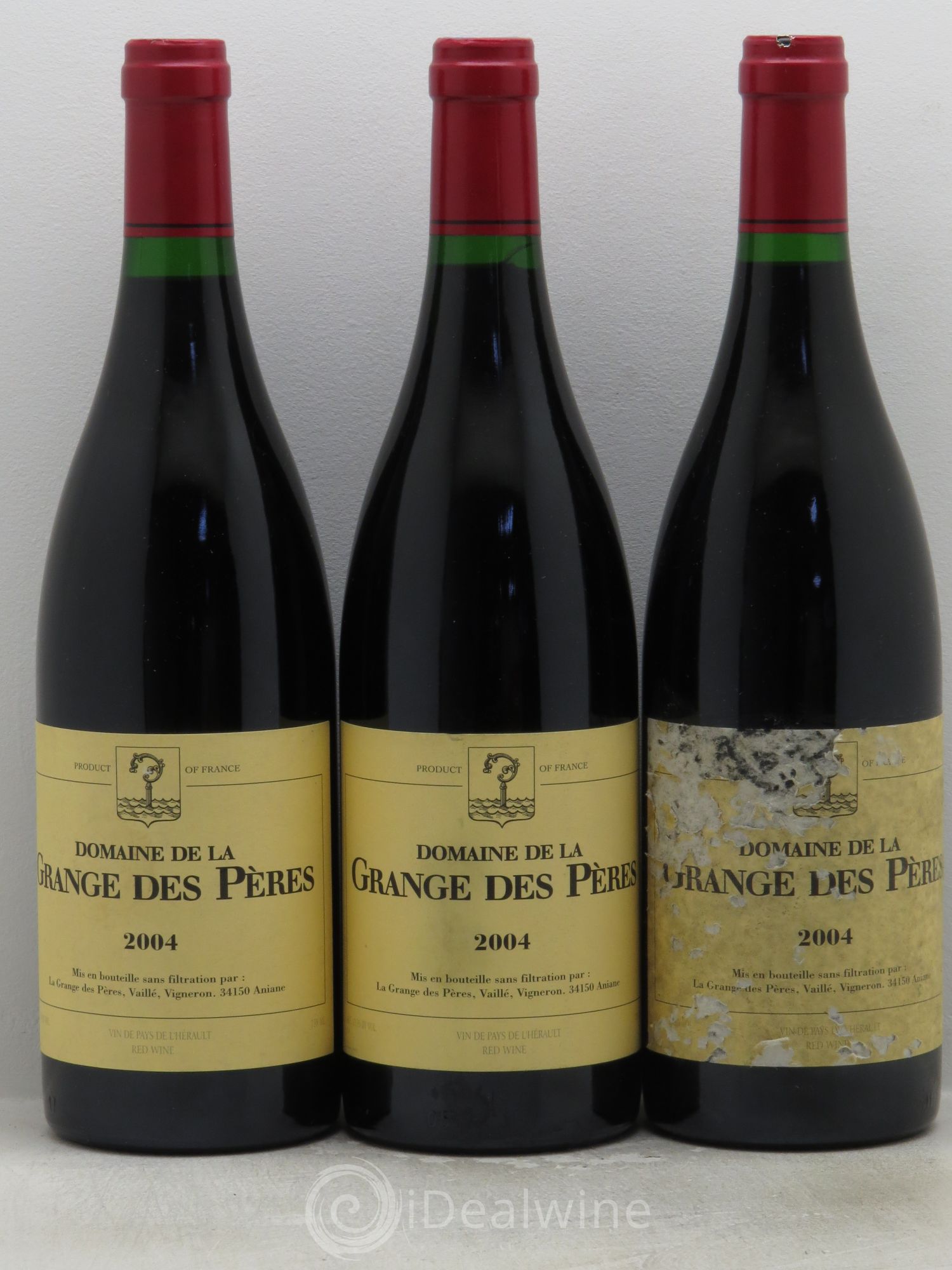 Pays d'Hérault Grange des Pères Laurent Vaillé 2004 - Lot de 3 bouteilles - 0