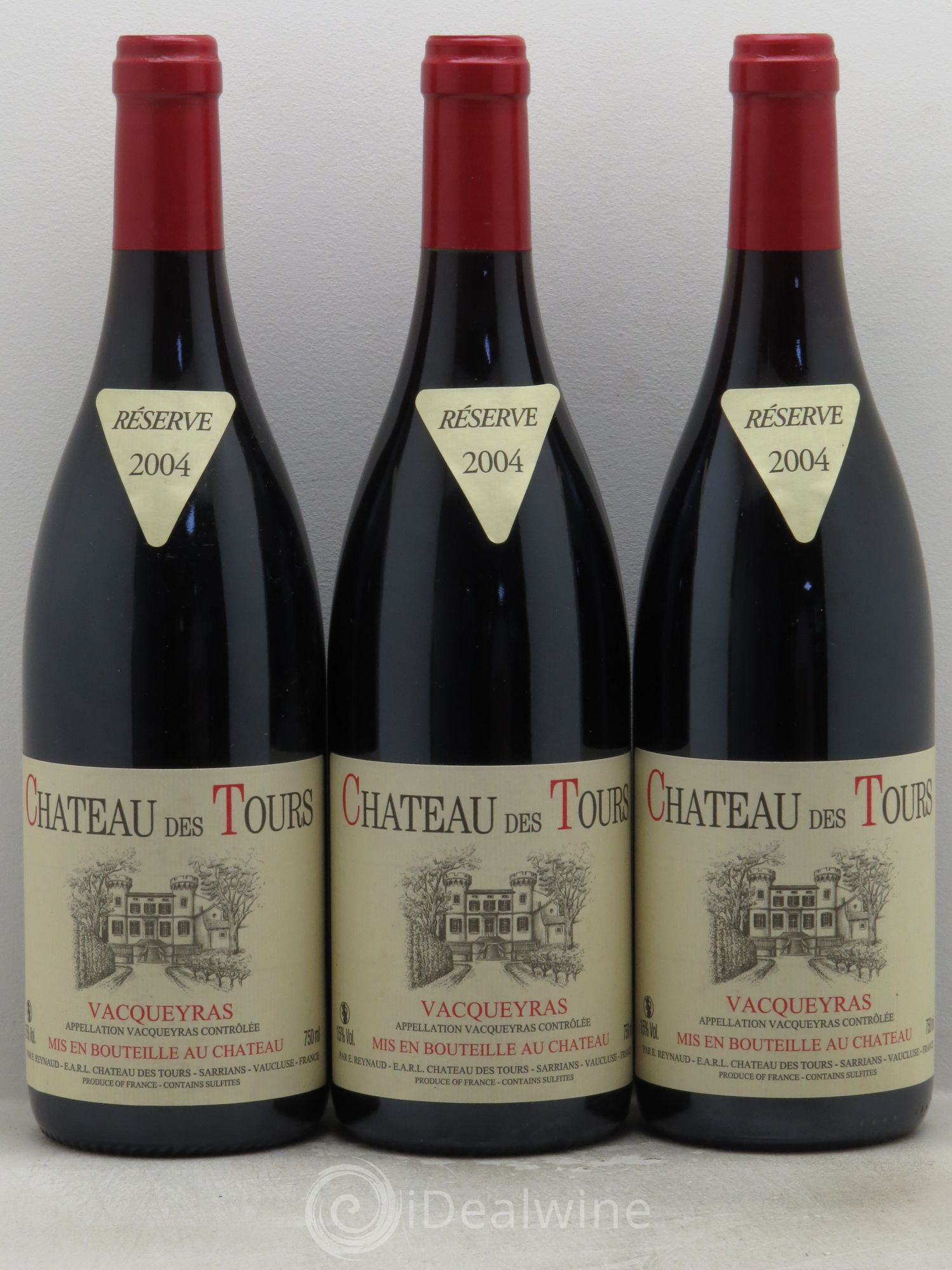 Vacqueyras Château des Tours Emmanuel Reynaud 2004 - Lot de 3 bouteilles - 0