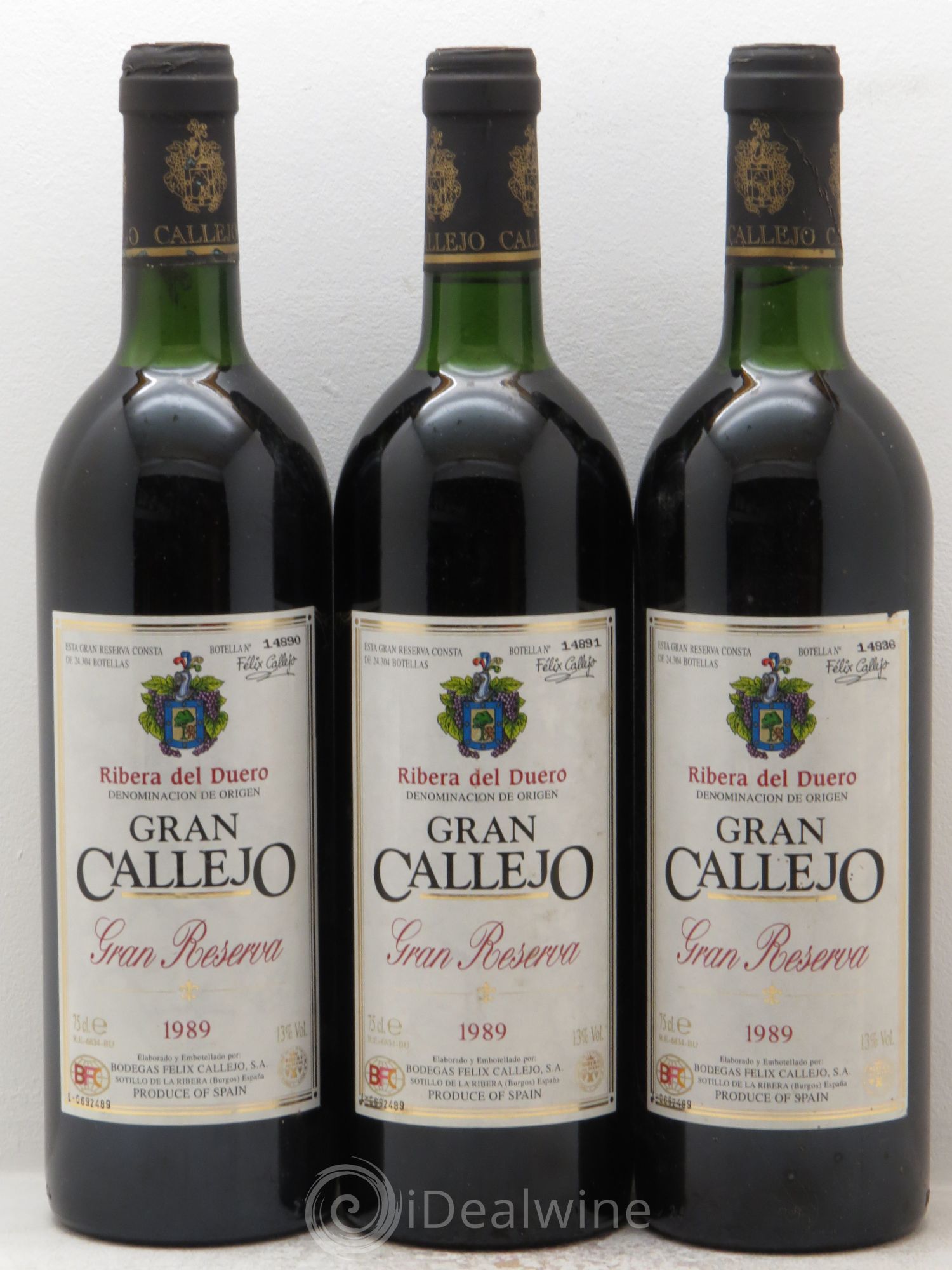 Ribera Del Duero DO Gran Callejo Gran Reserva Félix Callejo 1989 - Posten von 3 Flaschen - 0