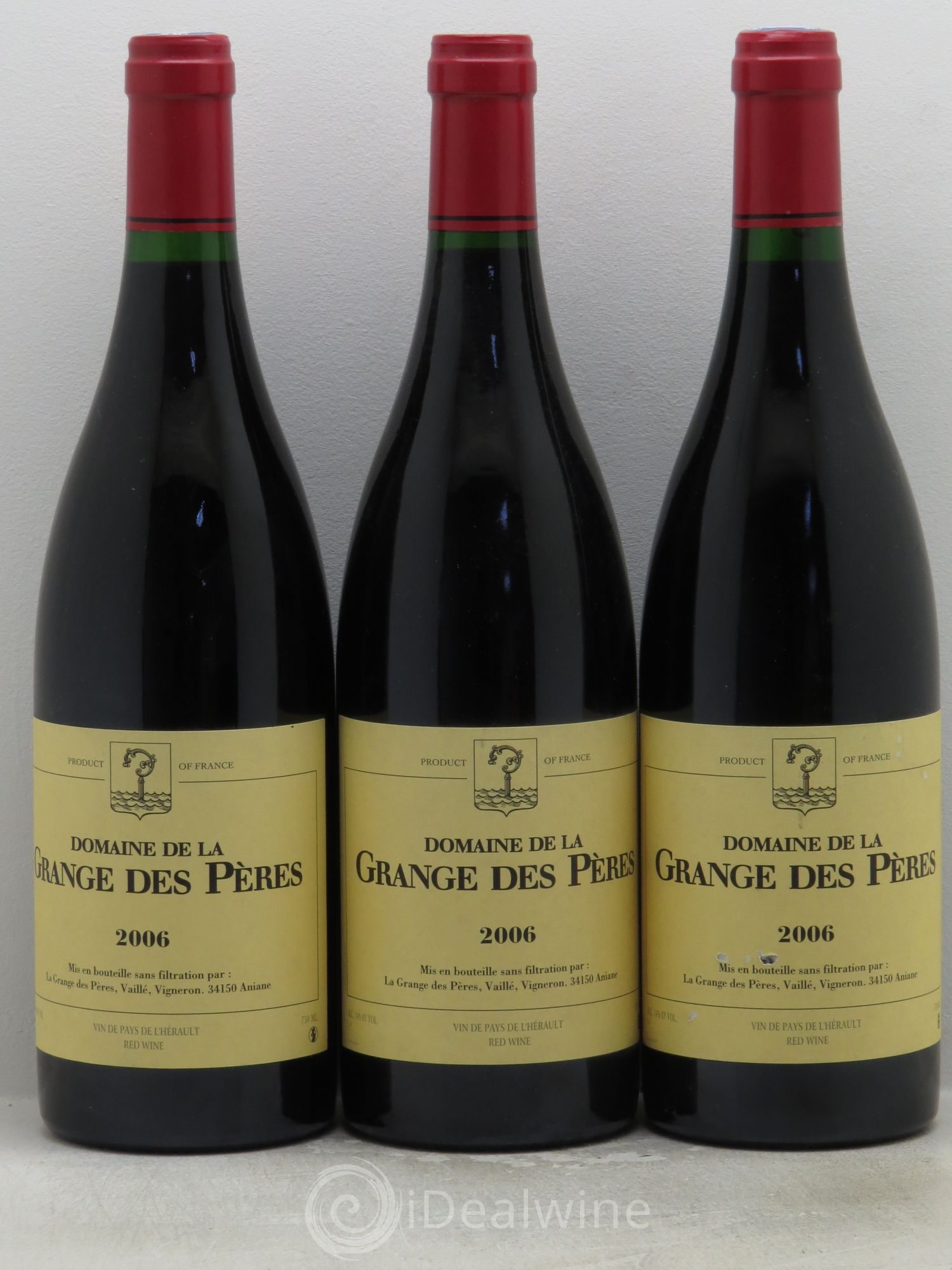 Pays d'Hérault Grange des Pères Laurent Vaillé 2006 - Lot de 3 bouteilles - 0