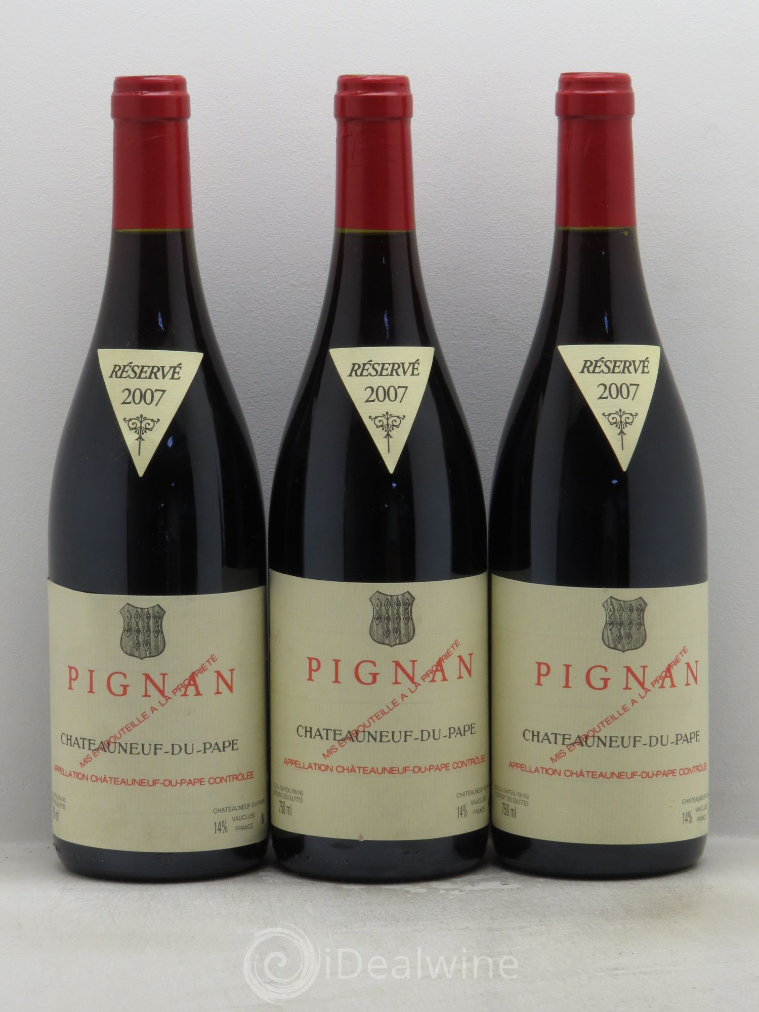 Châteauneuf-du-Pape Pignan Emmanuel Reynaud 2007 - Lot de 3 bouteilles - 0